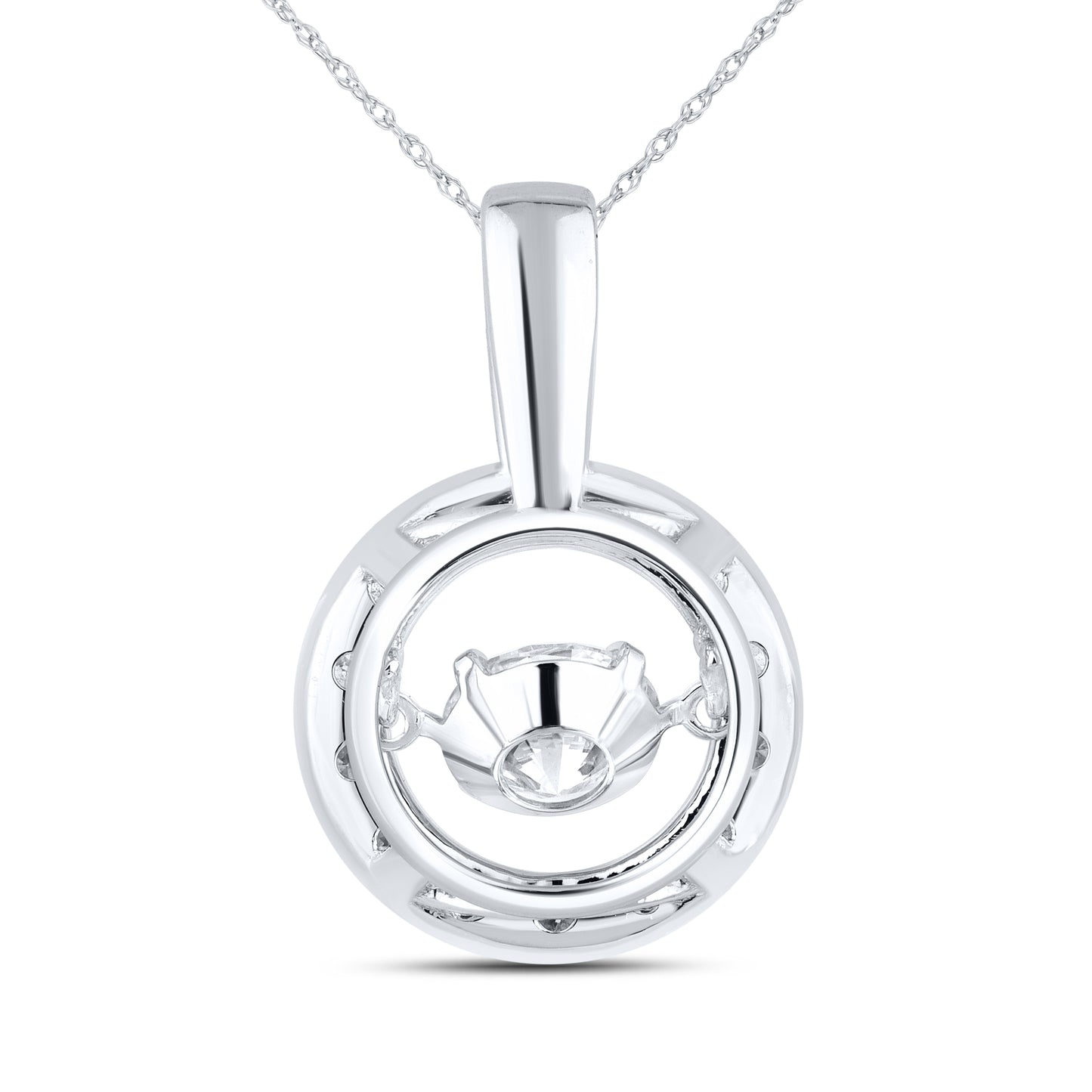 14K WHITE GOLD 1.54 CTW DANCING DIAMOND NECKLACE
