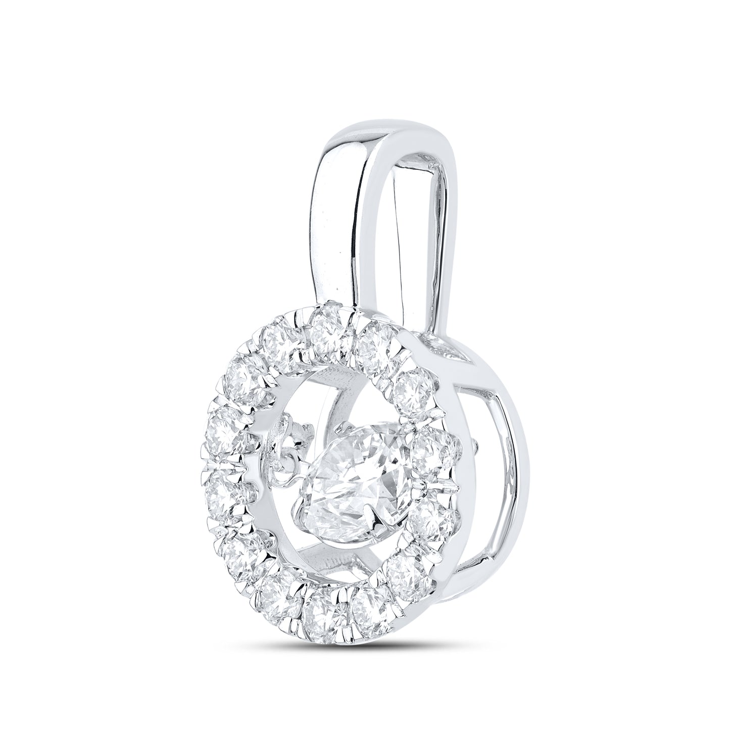 14K WHITE GOLD 1.54 CTW DANCING DIAMOND NECKLACE
