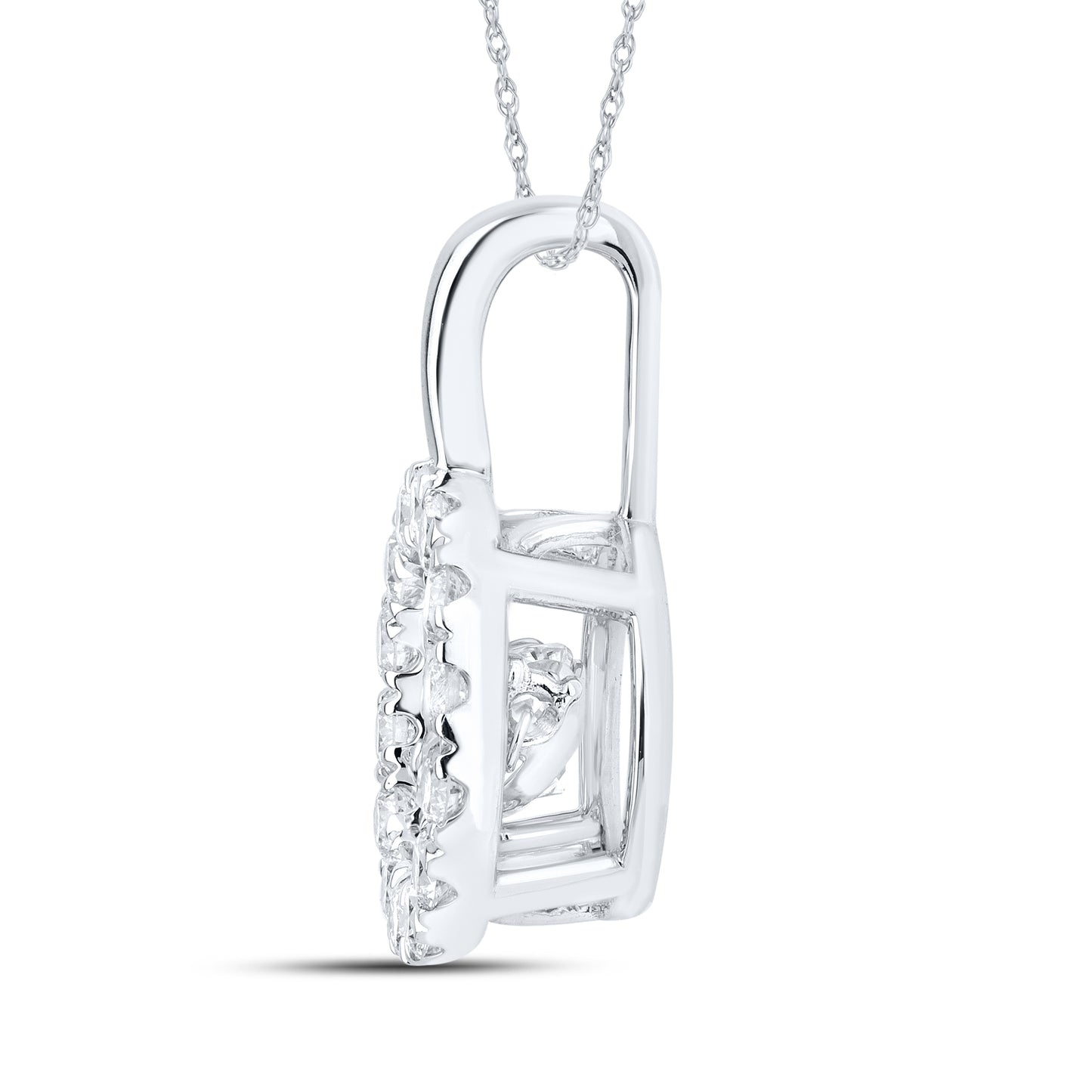 14K WHITE GOLD 1.54 CTW DANCING DIAMOND NECKLACE