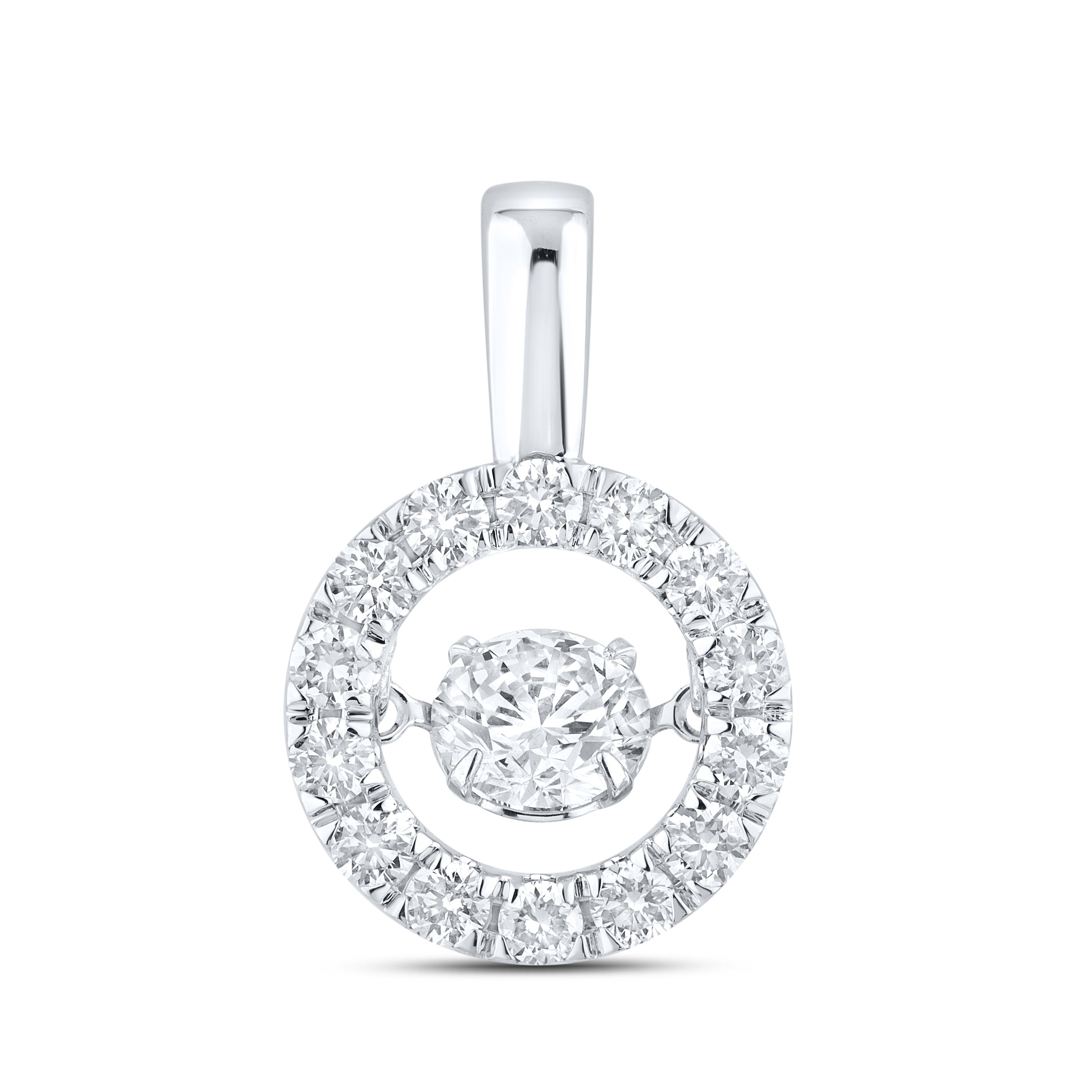 14K WHITE GOLD 1.54 CTW DANCING DIAMOND NECKLACE