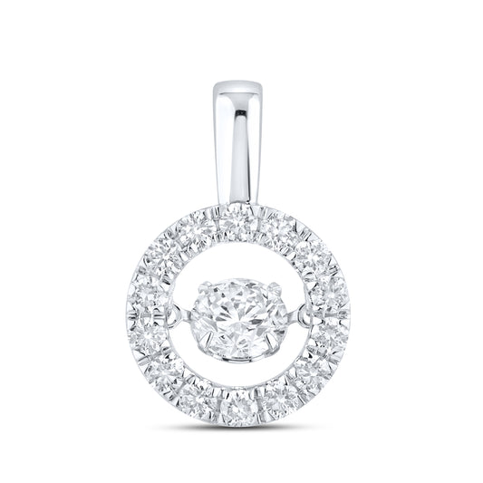 14K WHITE GOLD 1.54 CTW DANCING DIAMOND NECKLACE