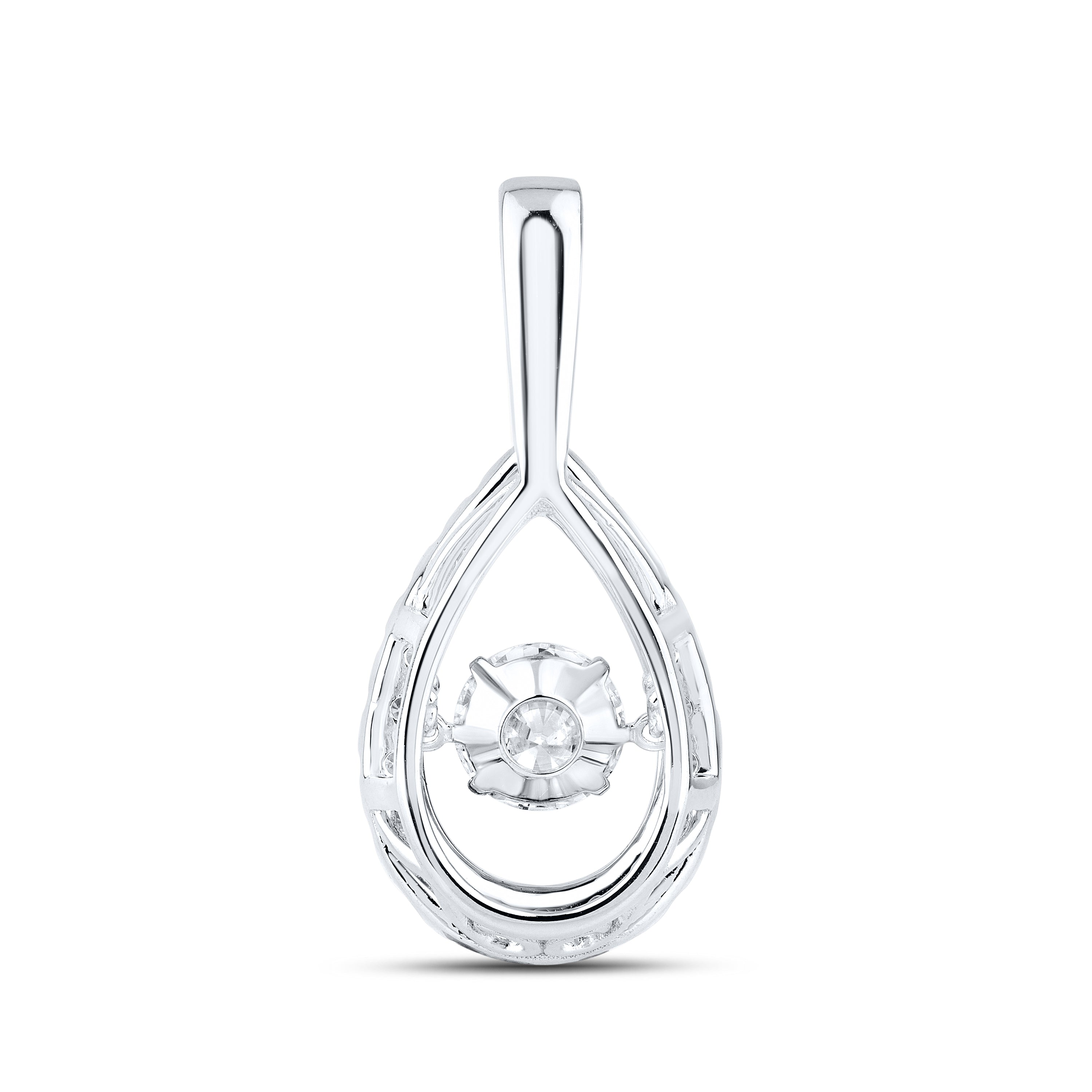 14K WHITE GOLD 1.50 CTW DANCING DIAMOND NECKLACE