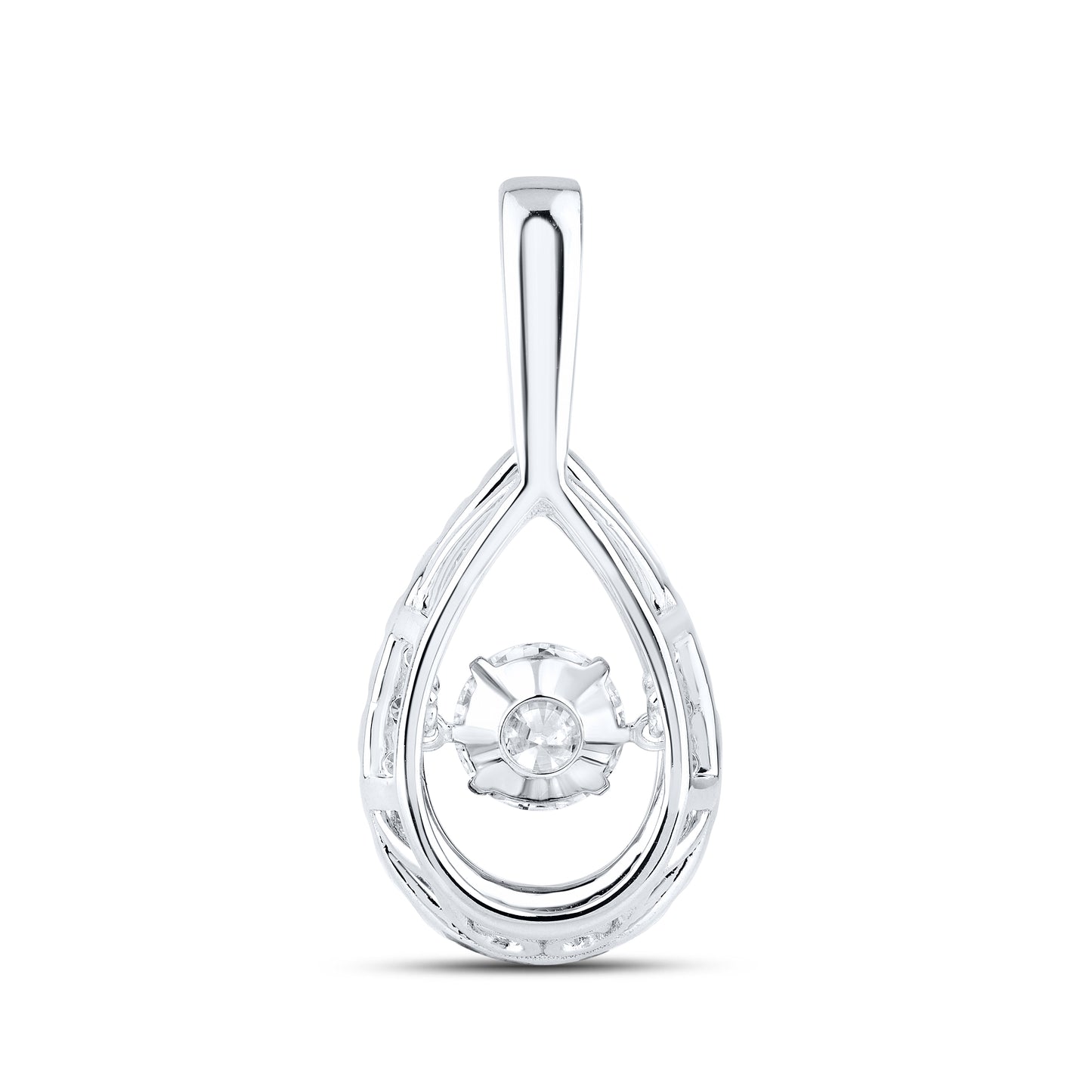 14K WHITE GOLD 1.50 CTW DANCING DIAMOND NECKLACE