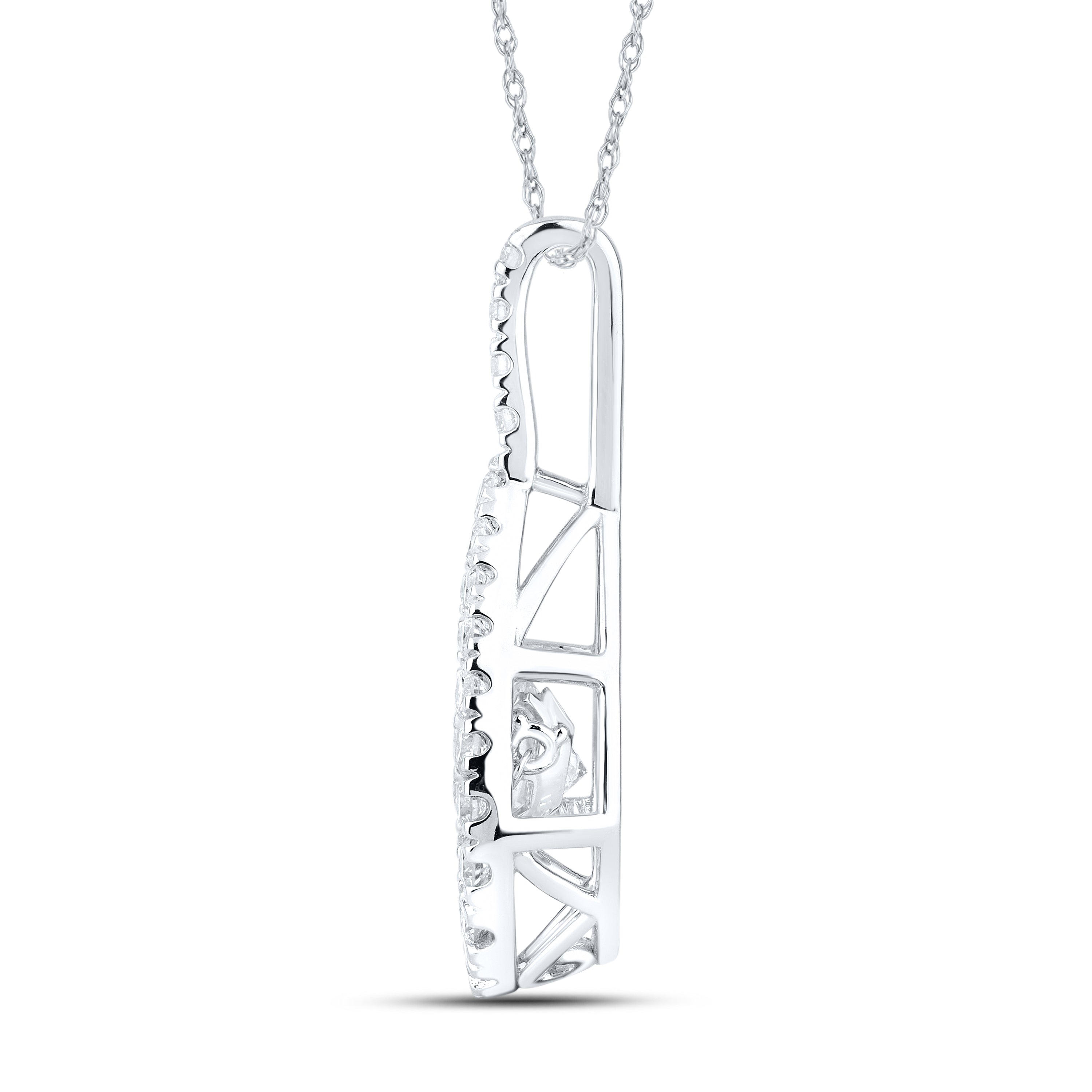 14K WHITE GOLD 1.50 CTW DANCING DIAMOND NECKLACE