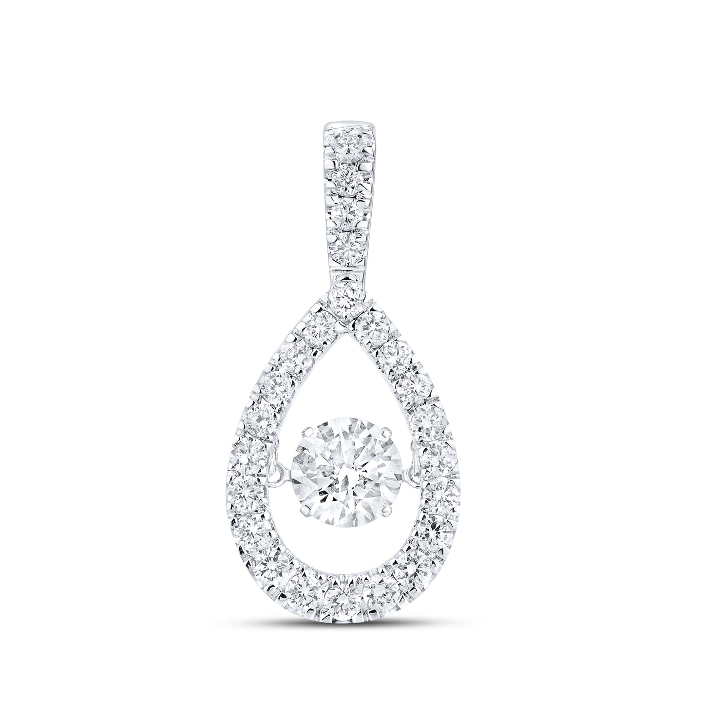 14K WHITE GOLD 1.50 CTW DANCING DIAMOND NECKLACE
