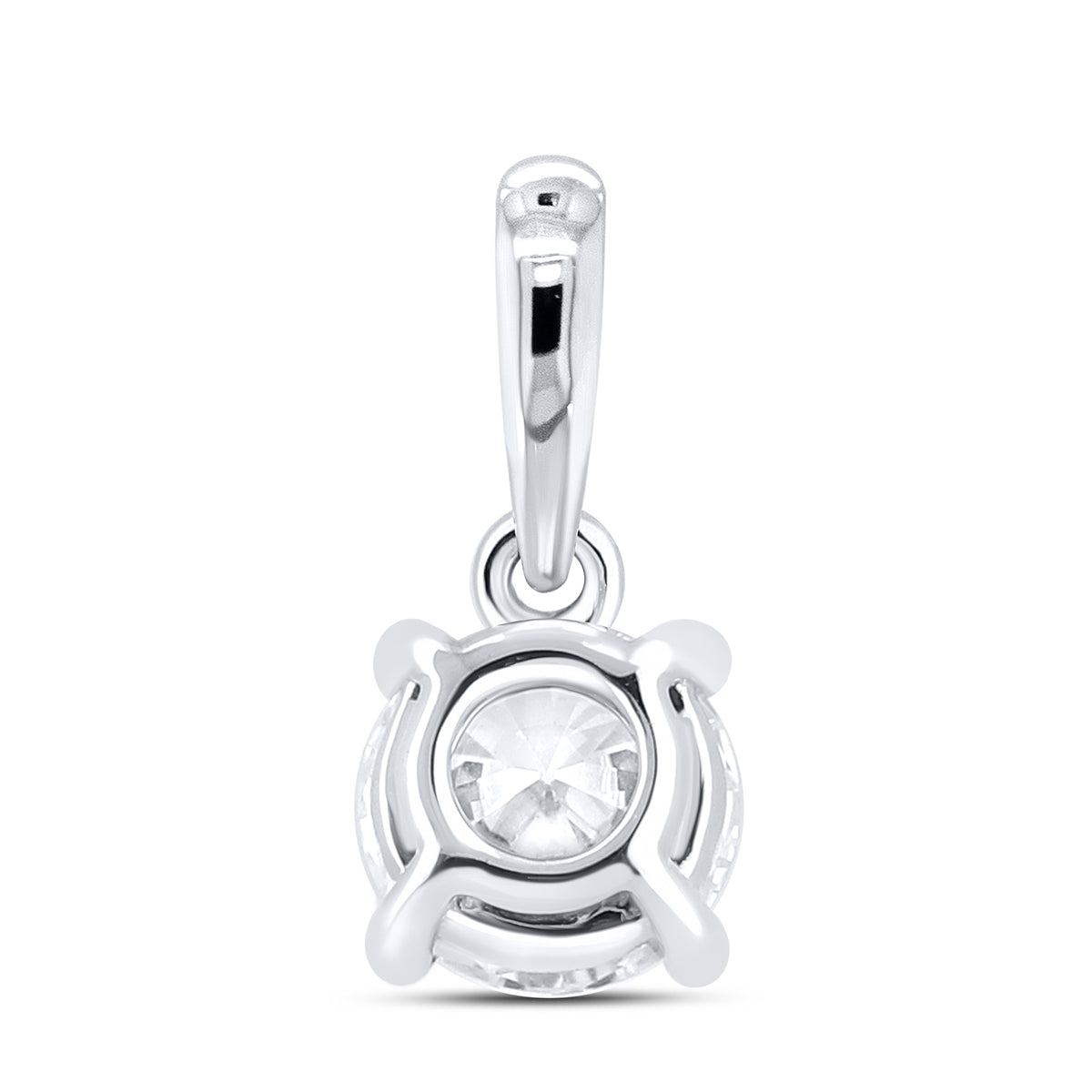14kt White Gold 0.63 CTW Round Shape Lab diamond Pendant