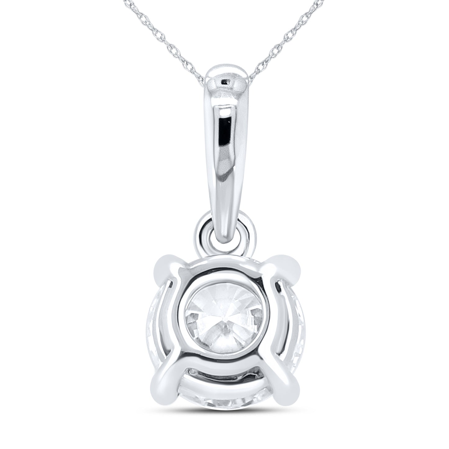 14kt White Gold 0.63 CTW Round Shape Lab diamond Pendant