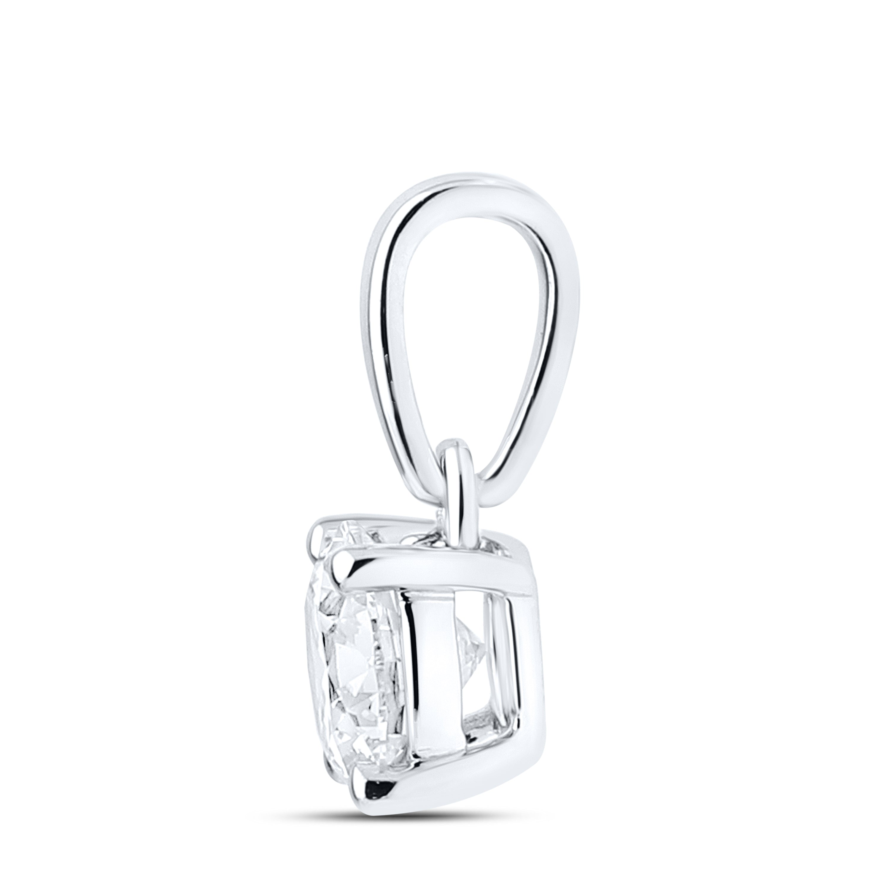 14kt White Gold 0.63 CTW Round Shape Lab diamond Pendant