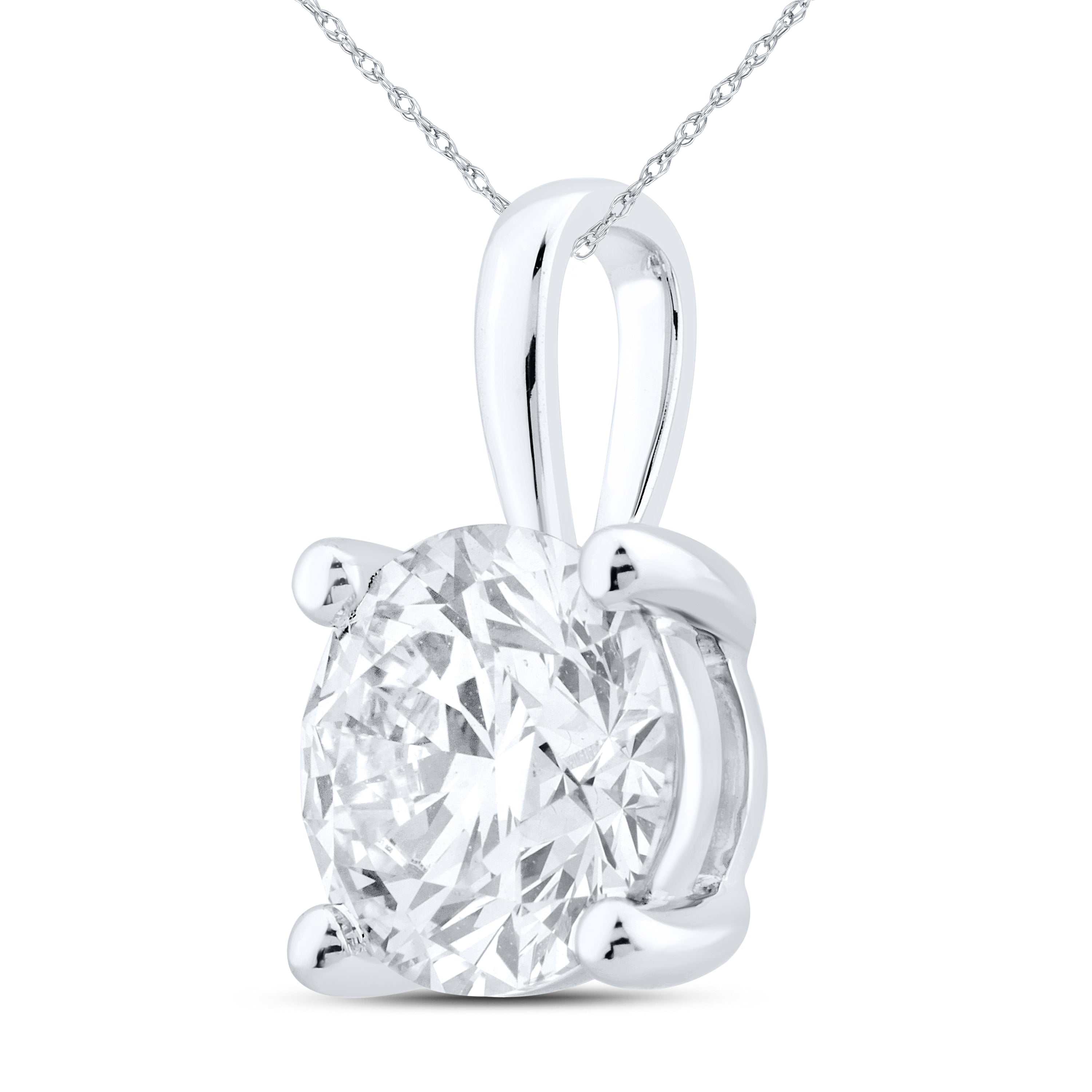 14kt White Gold 2.03 CTW lab diamond  Pendant