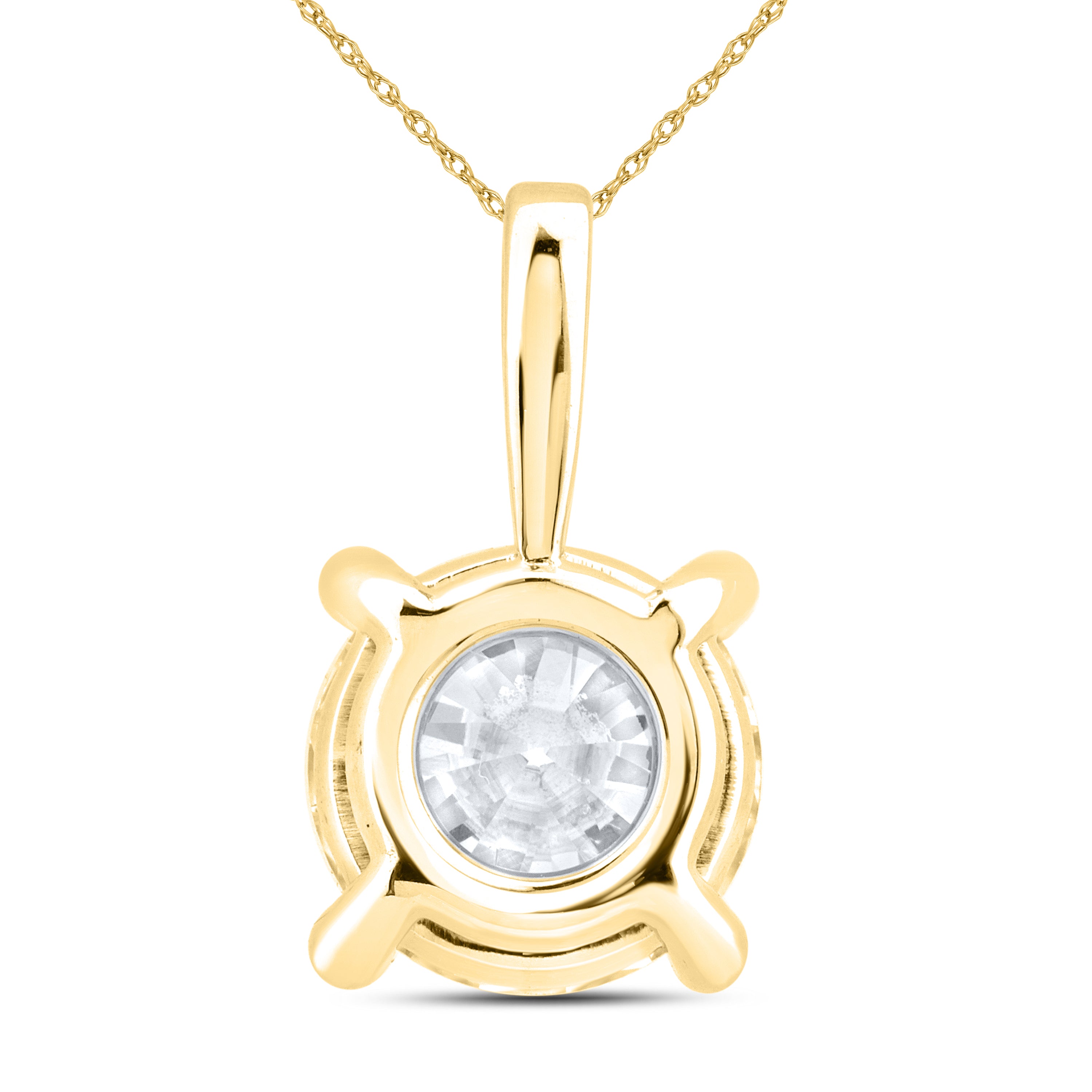 14kt Yellow Gold 2.04 CTW Round Shape Lab diamond  Pendant