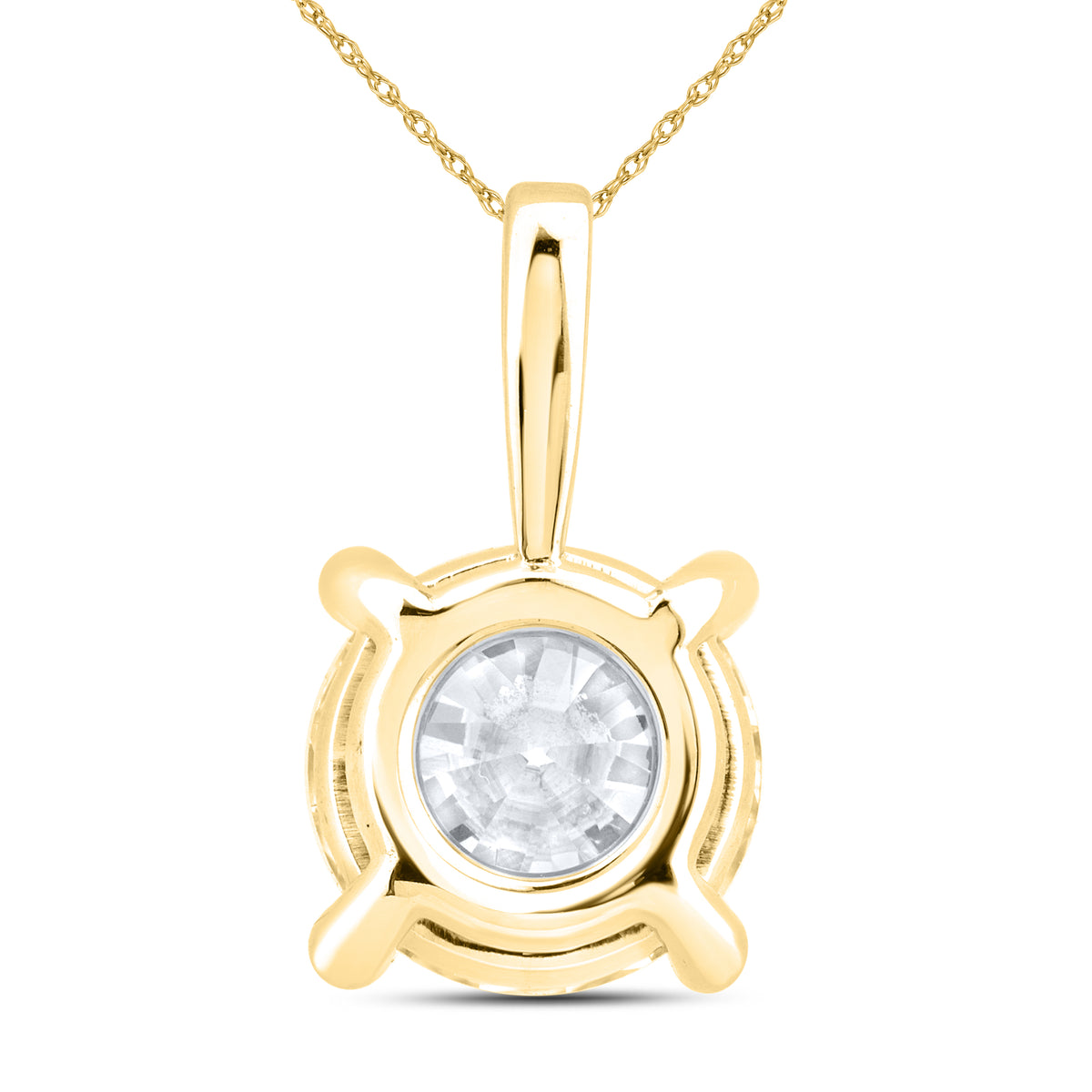 14kt Yellow Gold 2.04 CTW Round Shape Lab diamond  Pendant