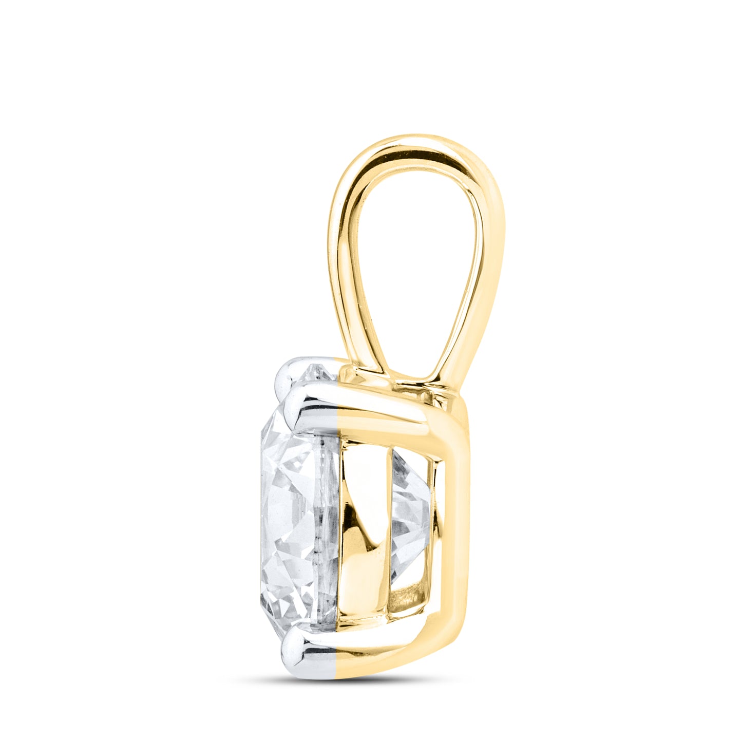 14kt Yellow Gold 2.04 CTW Round Shape Lab diamond  Pendant