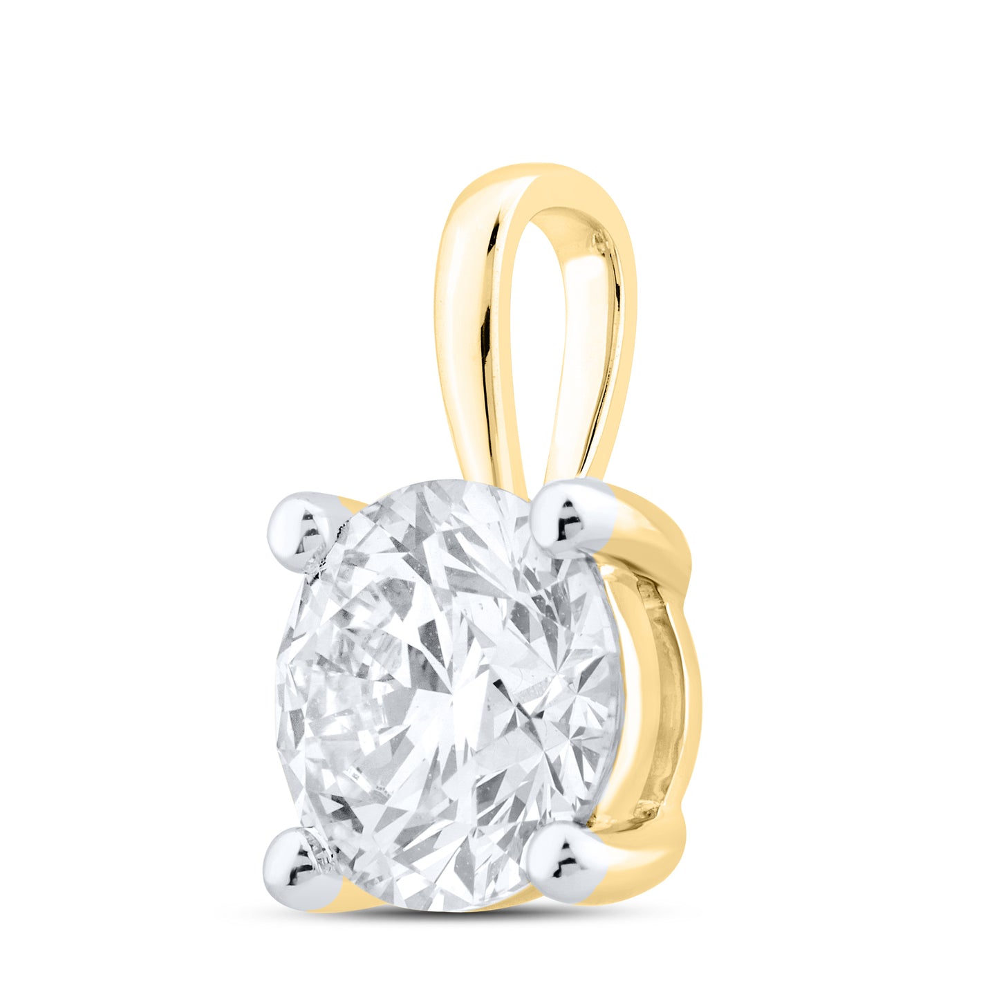14kt Yellow Gold 2.04 CTW Round Shape Lab diamond  Pendant