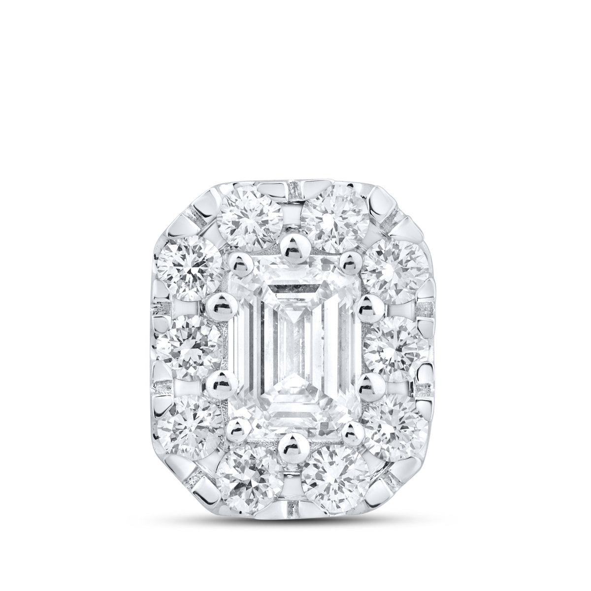 14kt White Gold 1.05 CTW Lab Diamond Emerald Shape  Pendant