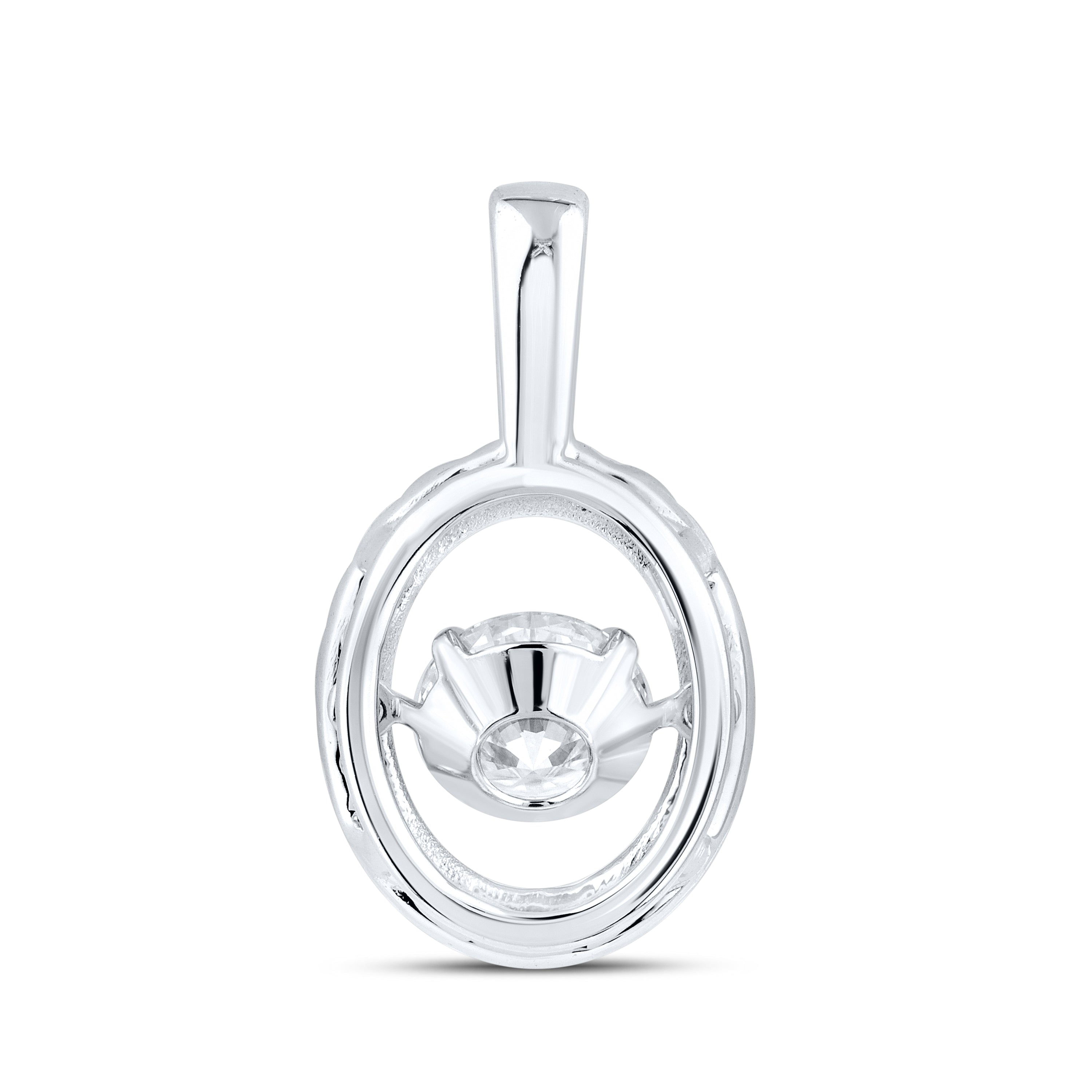 14K WHITE GOLD 1 CTW DANCING DIAMOND NECKLACE