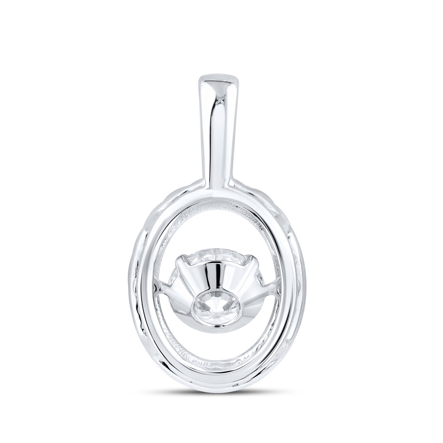 14K WHITE GOLD 1 CTW DANCING DIAMOND NECKLACE