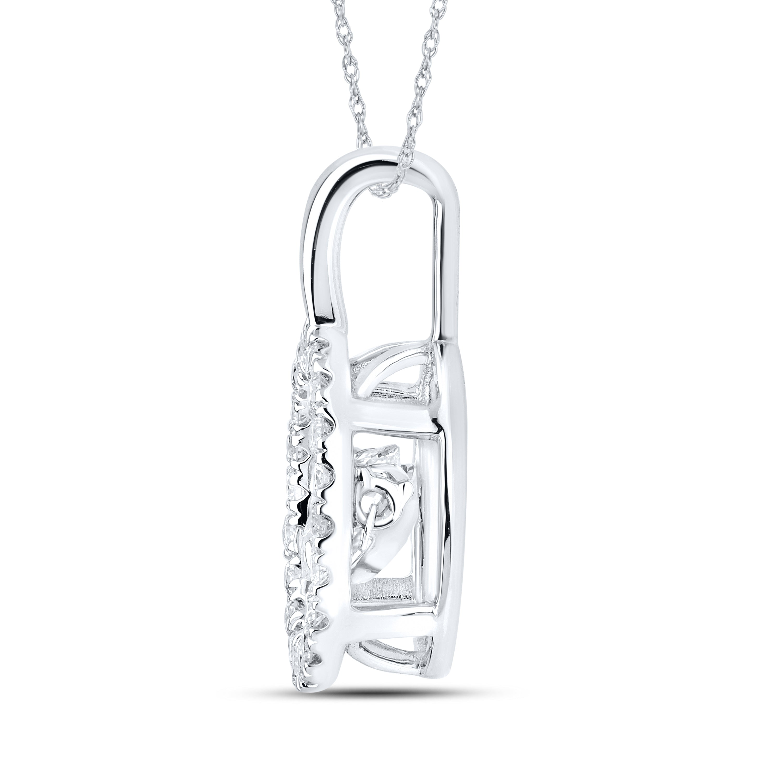 14K WHITE GOLD 1 CTW DANCING DIAMOND NECKLACE