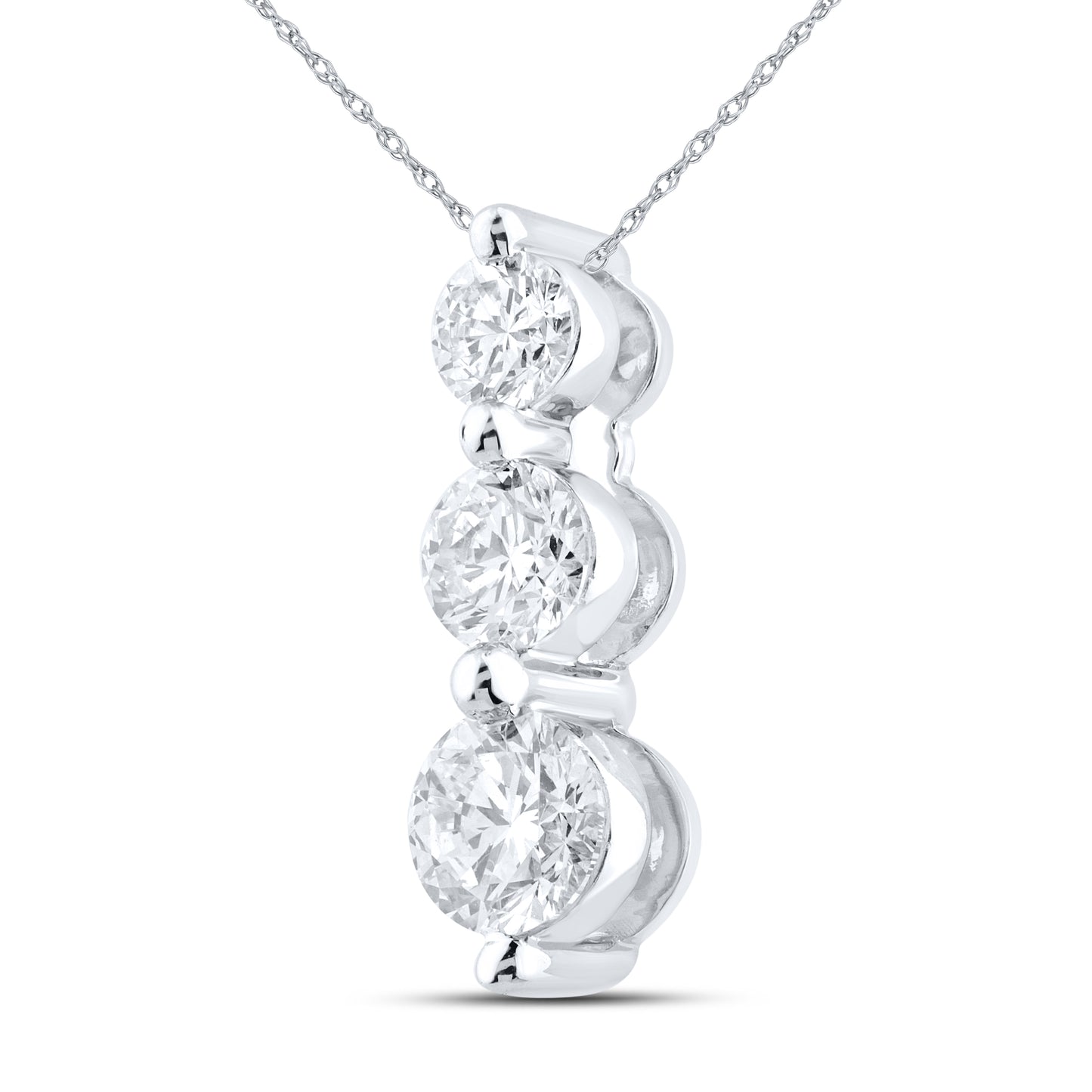 14kt White Gold 1.00 CTW Lab Diamond  Pendant