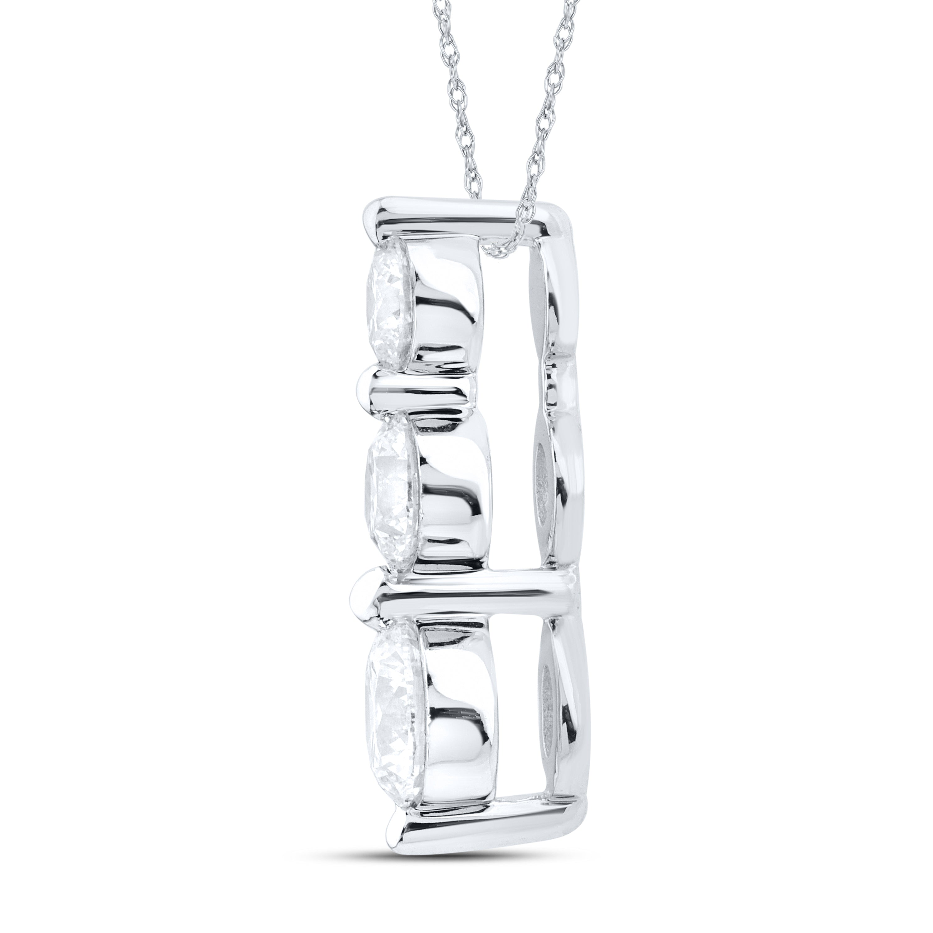 14kt White Gold 1.00 CTW Lab Diamond  Pendant