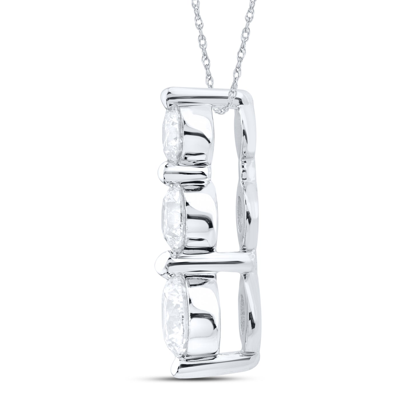 14kt White Gold 1.00 CTW Lab Diamond  Pendant