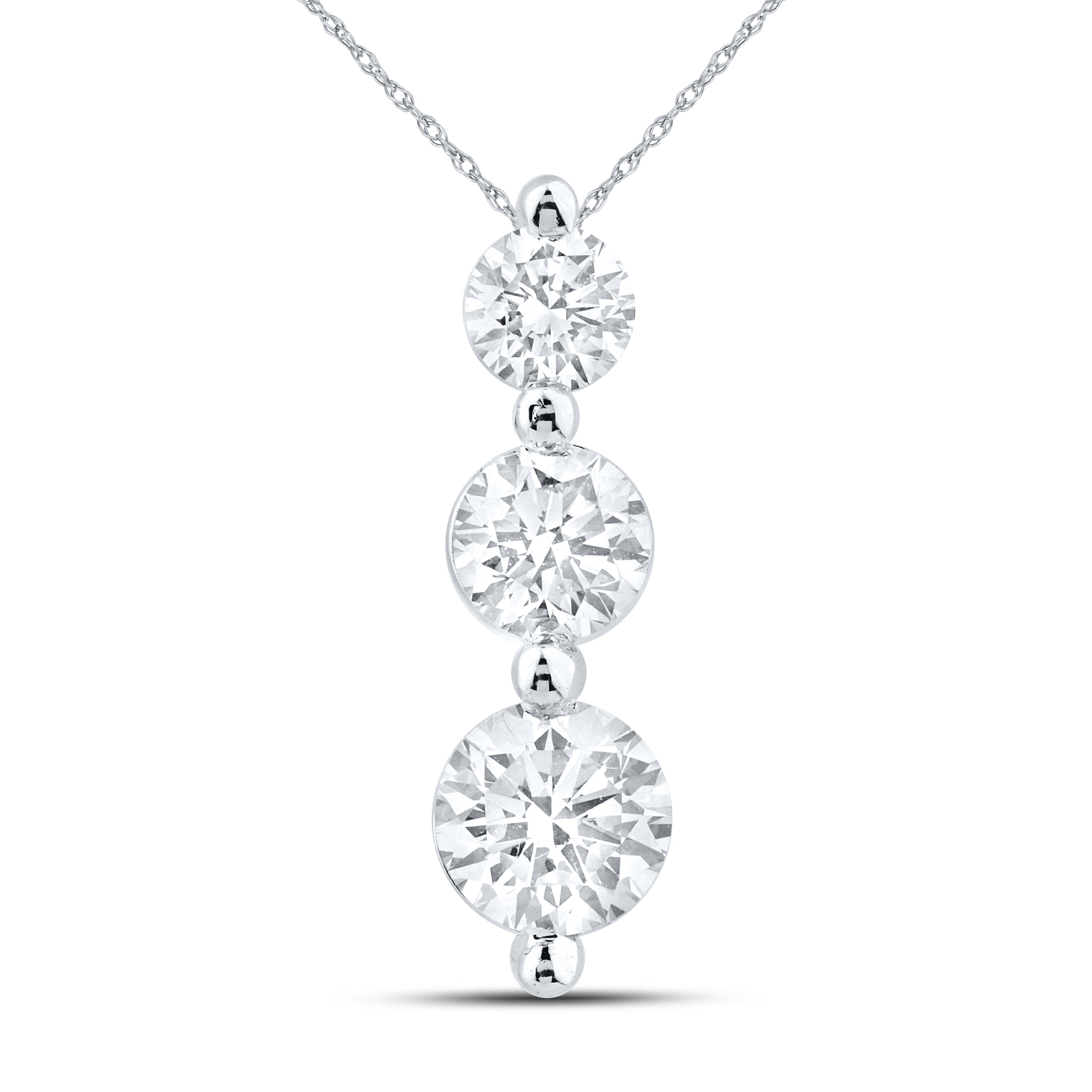 14kt White Gold 1.00 CTW Lab Diamond  Pendant