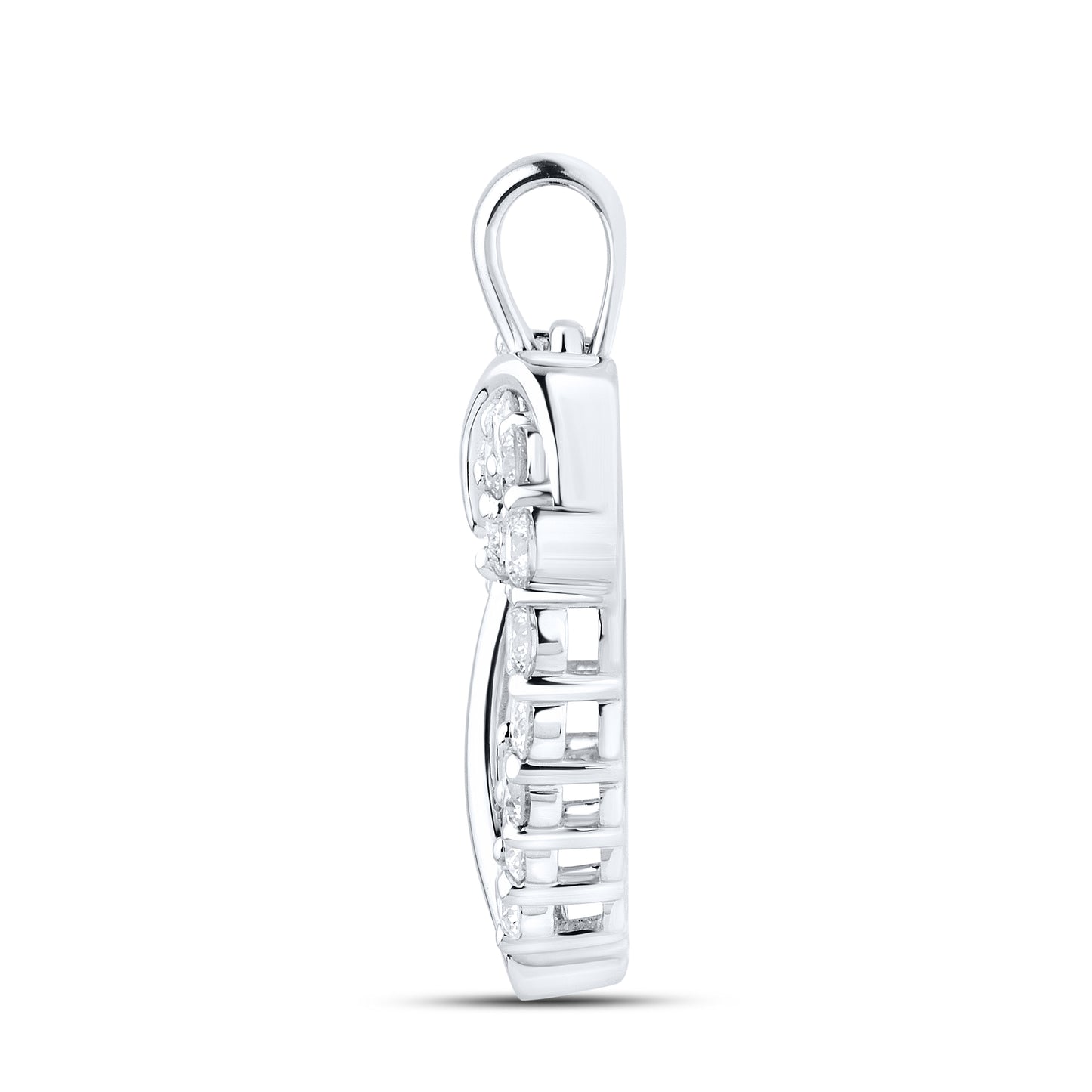 14KT WHITE GOLD LAB DIAMOND 1.04  CTW HEART NECKLACE