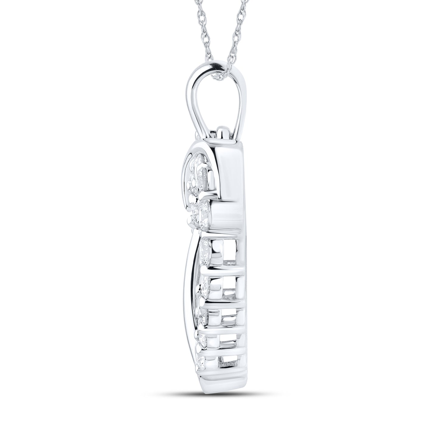 14KT WHITE GOLD LAB DIAMOND 1.04  CTW HEART NECKLACE