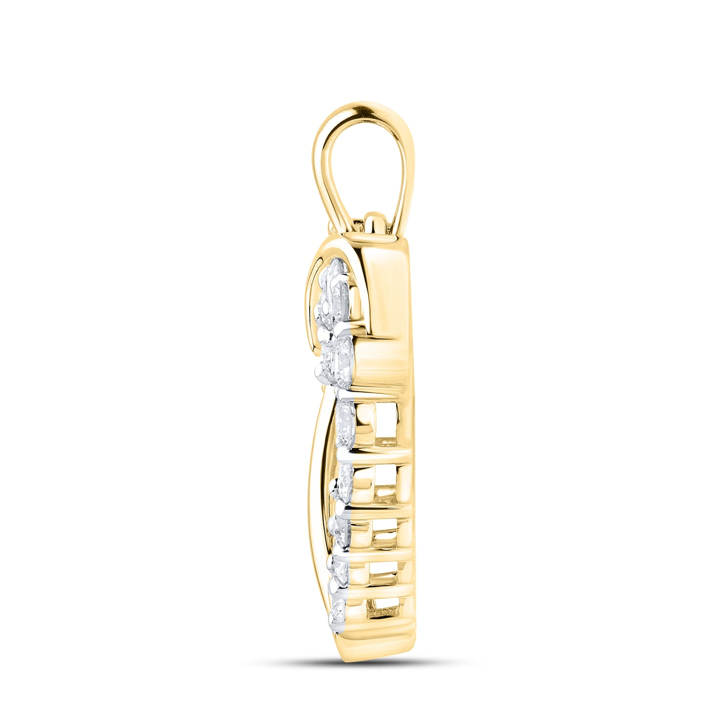 14KT YELLOW GOLD LAB DIAMOND 1.04  CTW HEART NECKLACE
