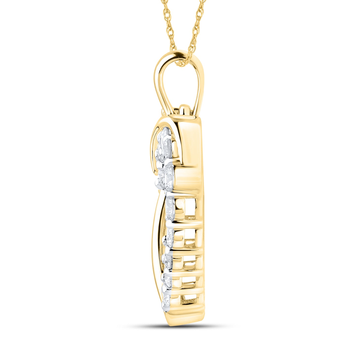 14KT YELLOW GOLD LAB DIAMOND 1.04  CTW HEART NECKLACE