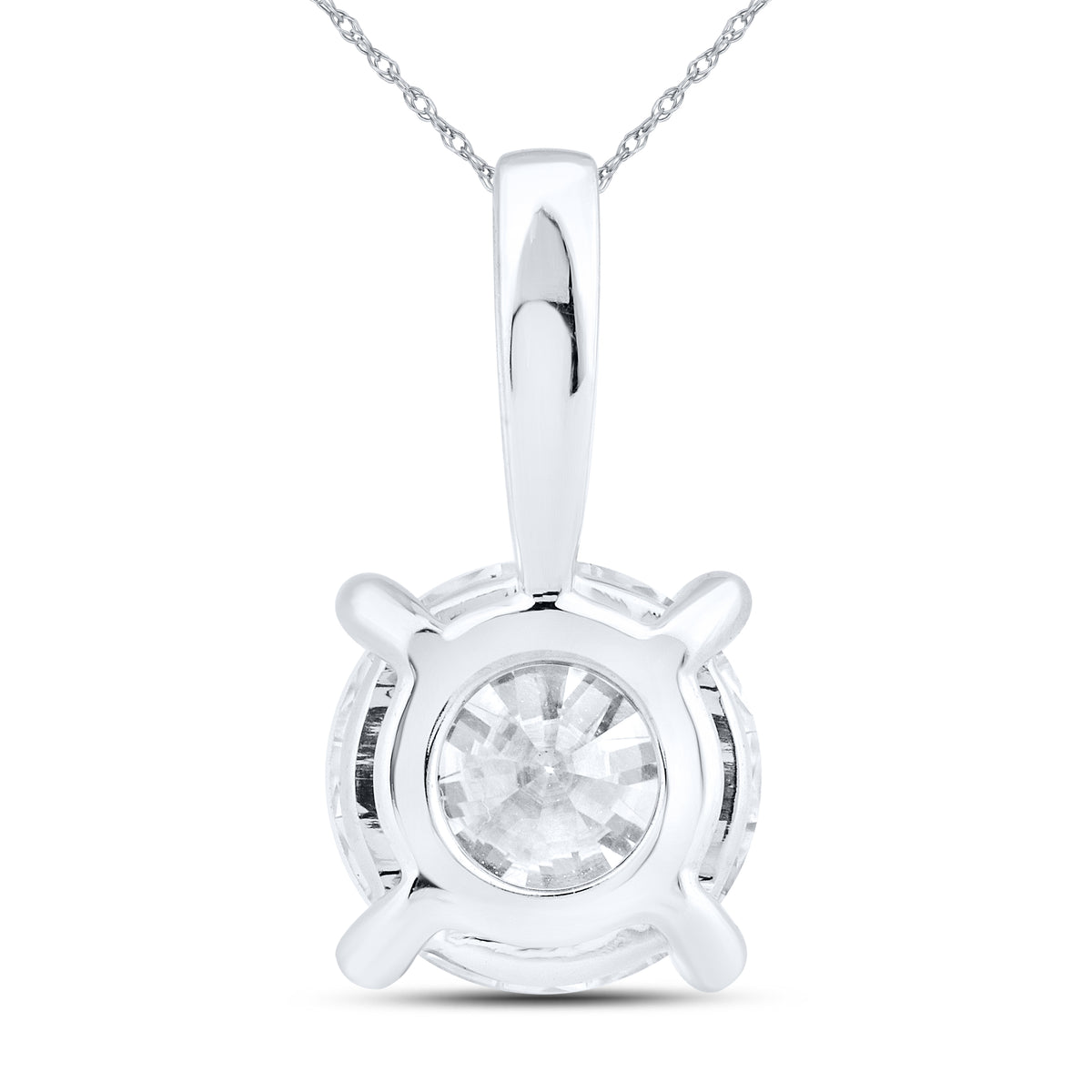 14kt white gold 0.96 ctw lab diamond pendent, 10kt chain