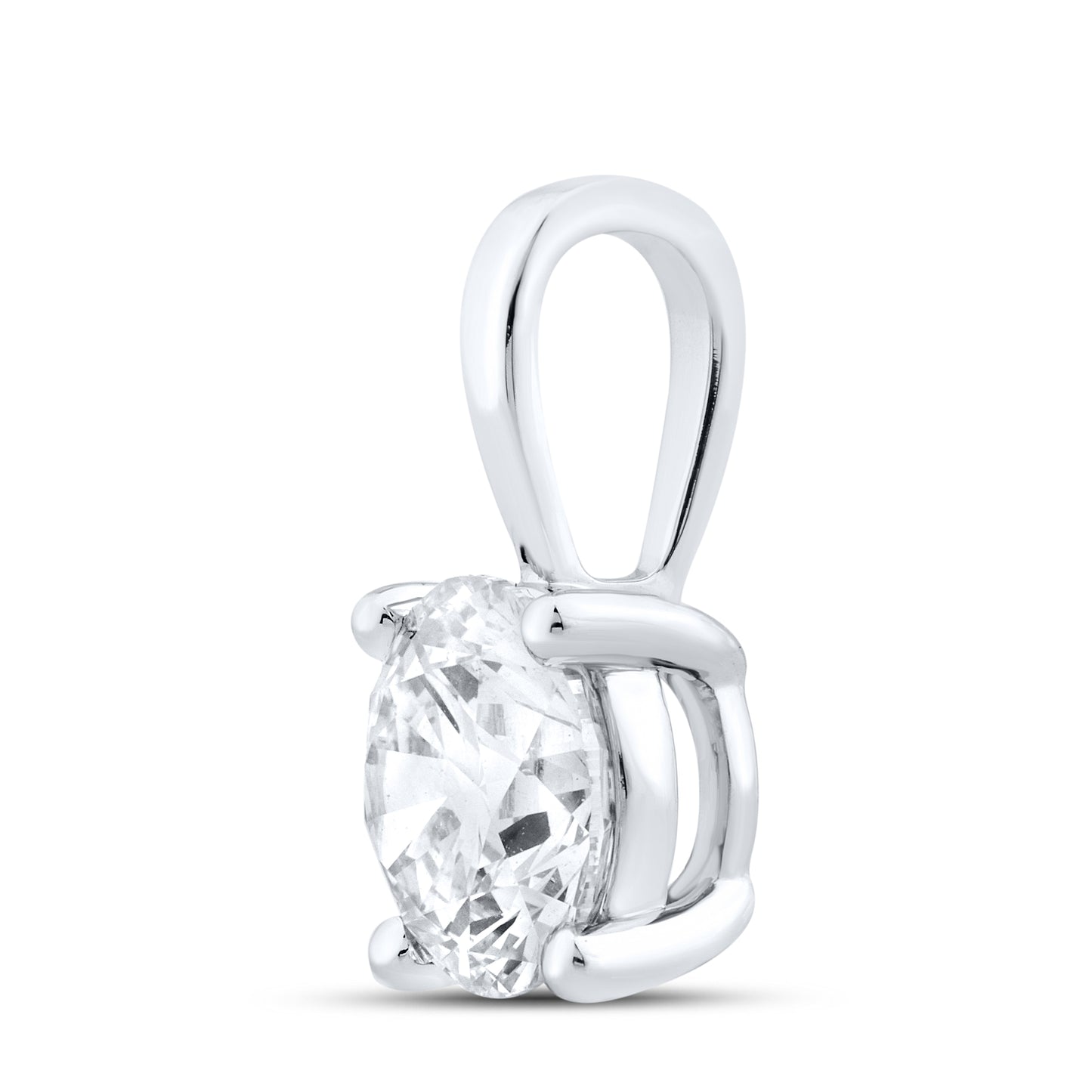 14kt white gold 0.96 ctw lab diamond pendent, 10kt chain