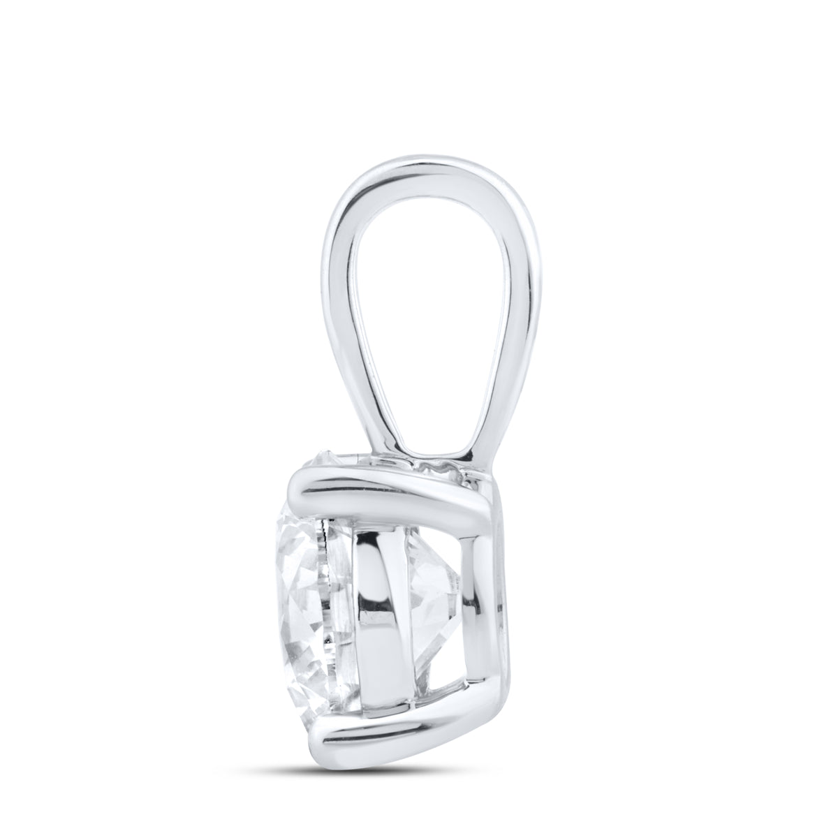 14kt white gold 0.96 ctw lab diamond pendent, 10kt chain