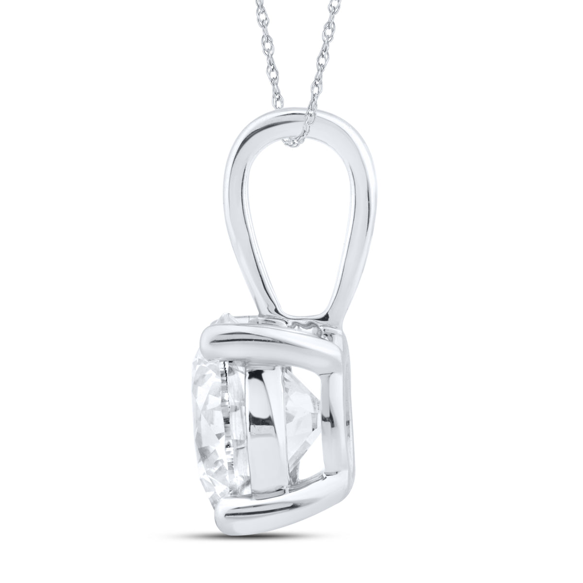 14kt white gold 0.96 ctw lab diamond pendent, 10kt chain