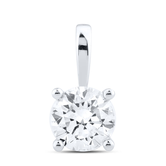 14kt white gold 0.96 ctw lab diamond pendent, 10kt chain