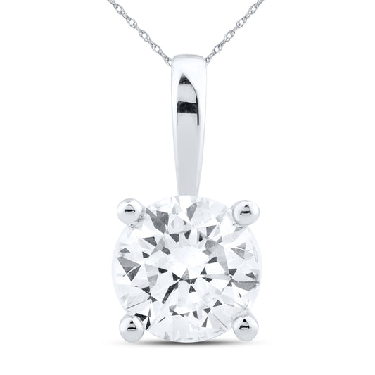 14kt White Gold 1.05 CTW lab diamond  Pendant