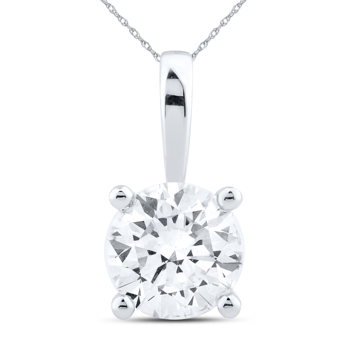 14kt white gold 0.96 ctw lab diamond pendent, 10kt chain