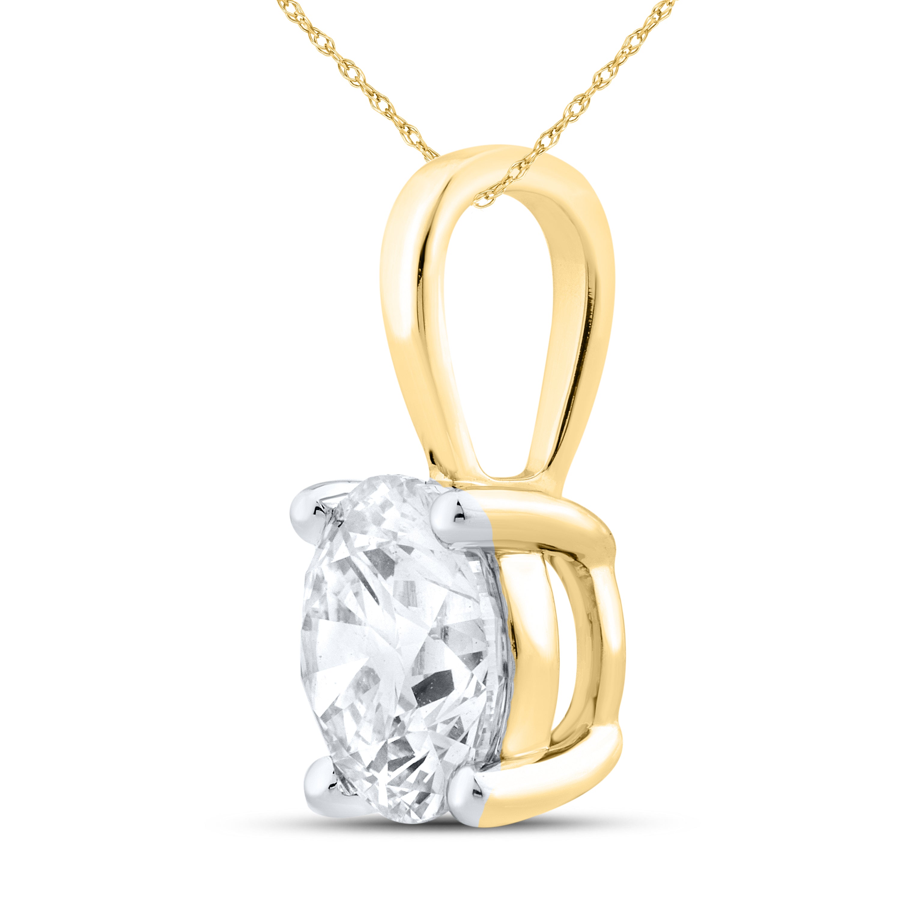 14kt Yellow Gold 1.00 CTW Lab Diamond Pendant