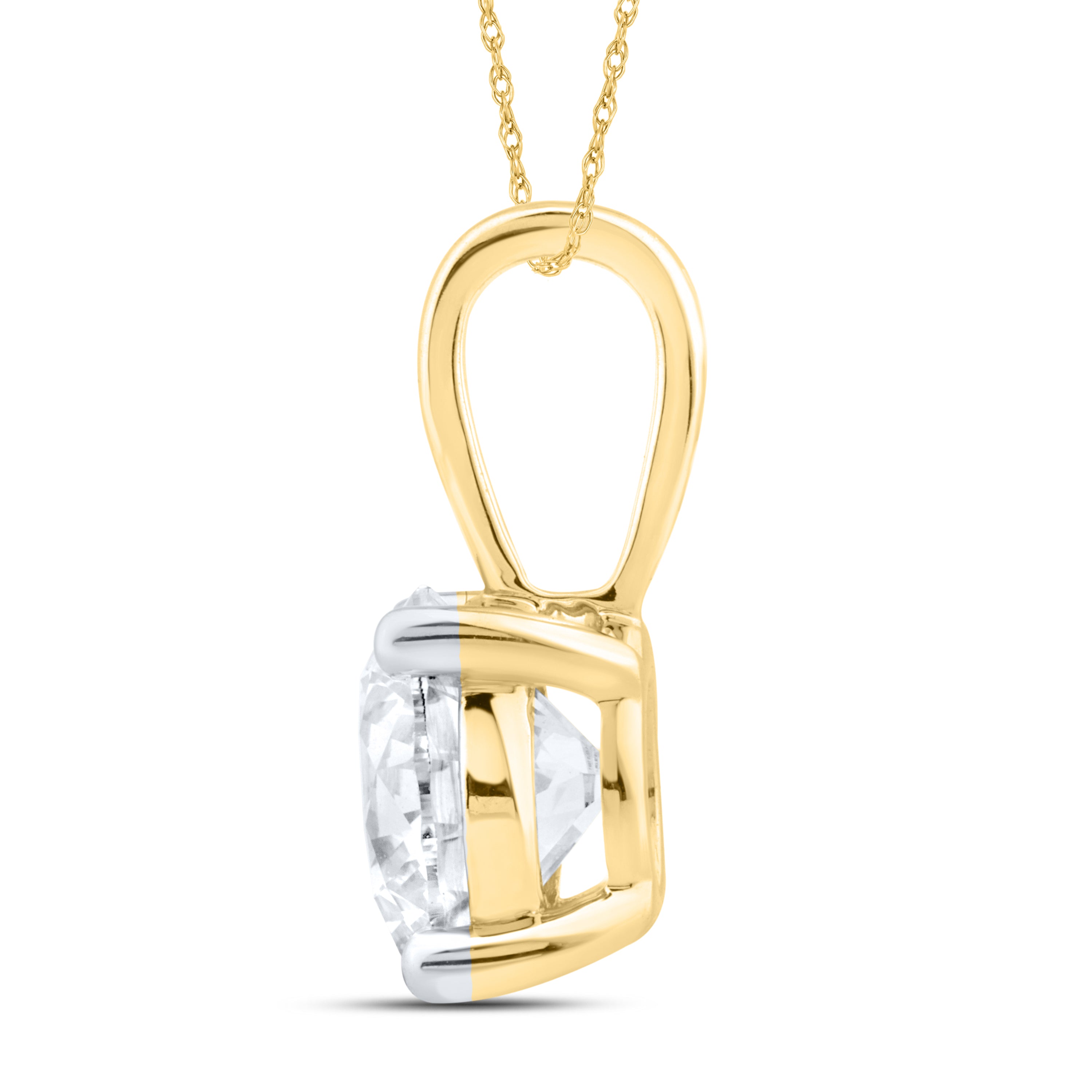14kt Yellow Gold 1.00 CTW Lab Diamond Pendant