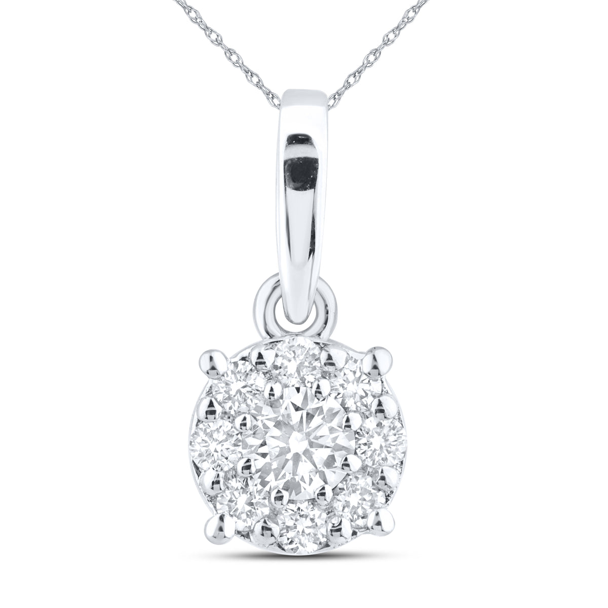 14kt White Gold 0.20 CTW Lab Diamond  Pendant