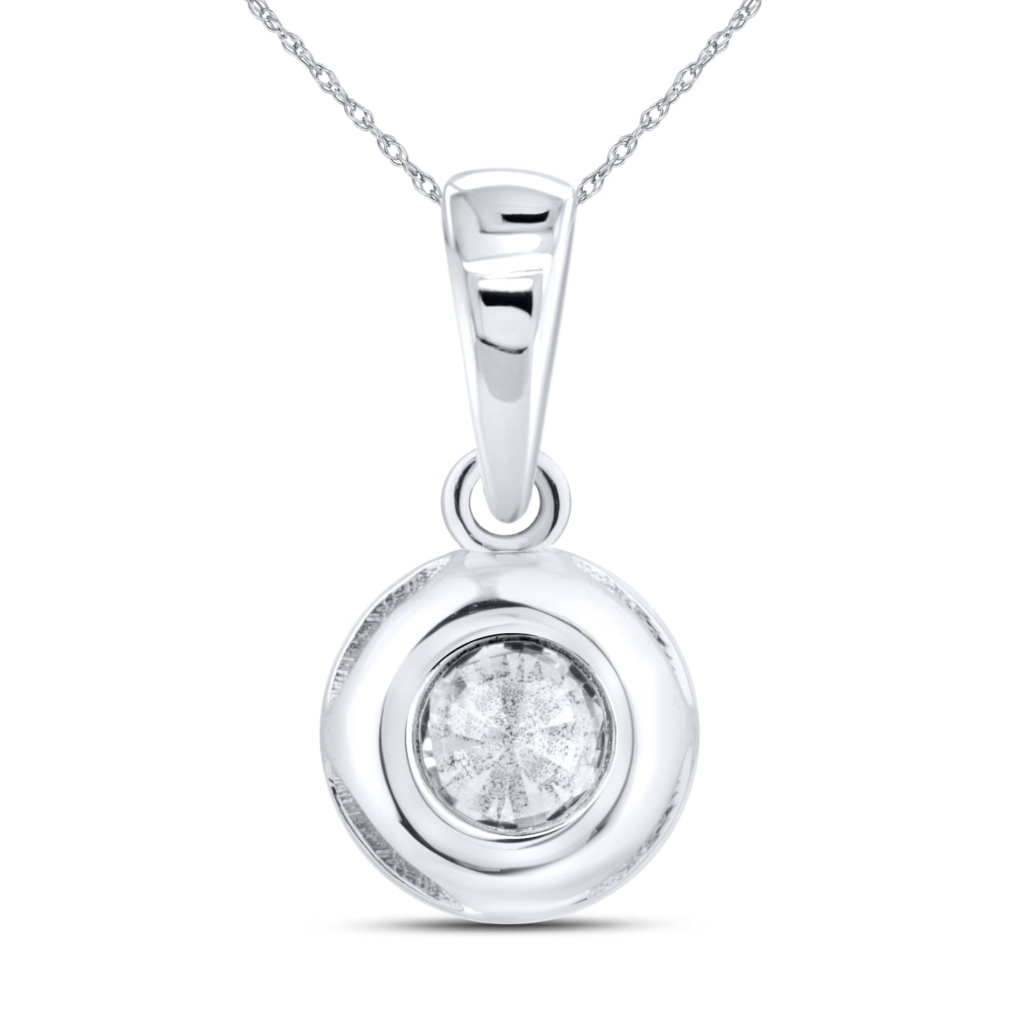 14kt White Gold 0.20 CTW Lab Diamond Solitaire Pendant