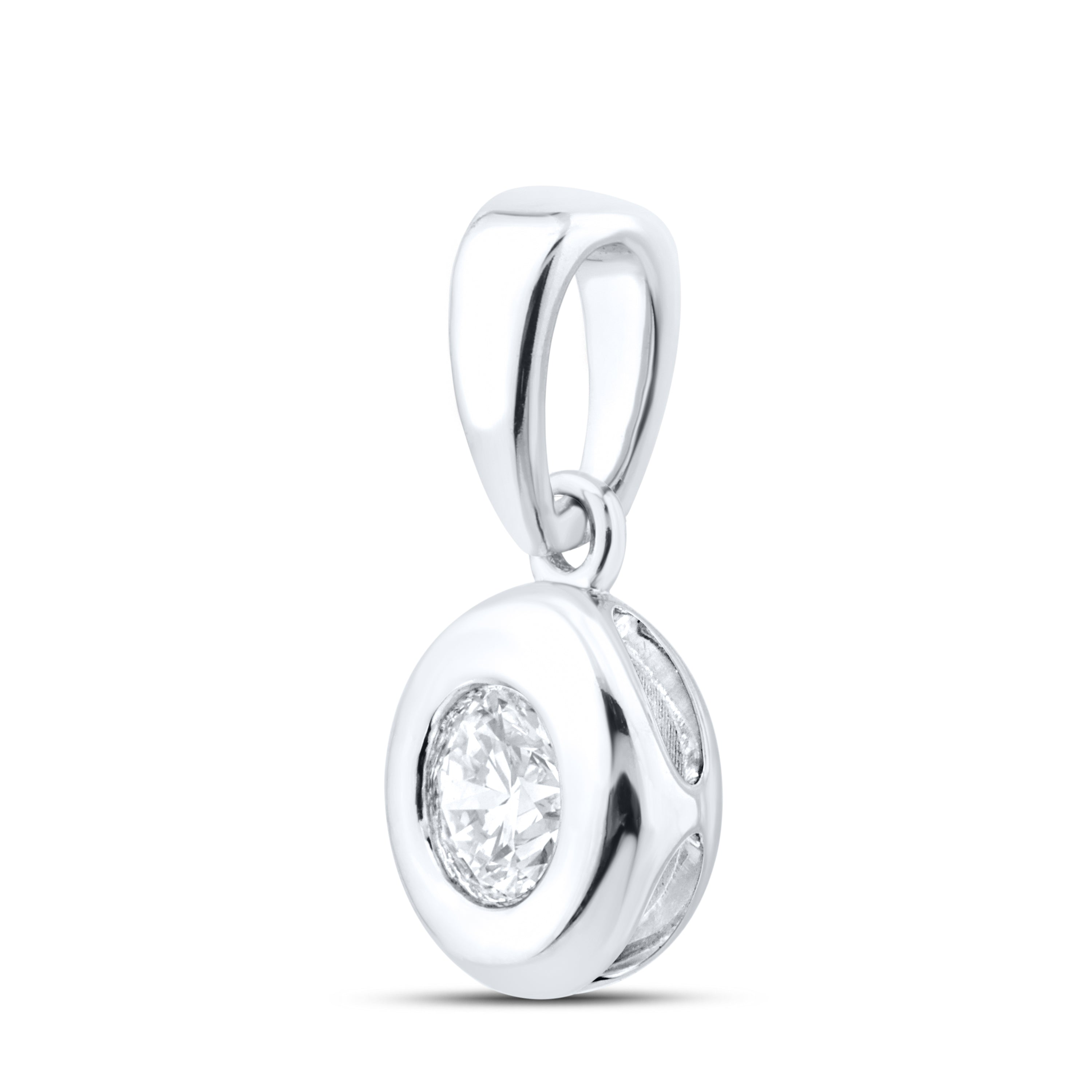 14kt White Gold 0.20 CTW Lab Diamond Solitaire Pendant