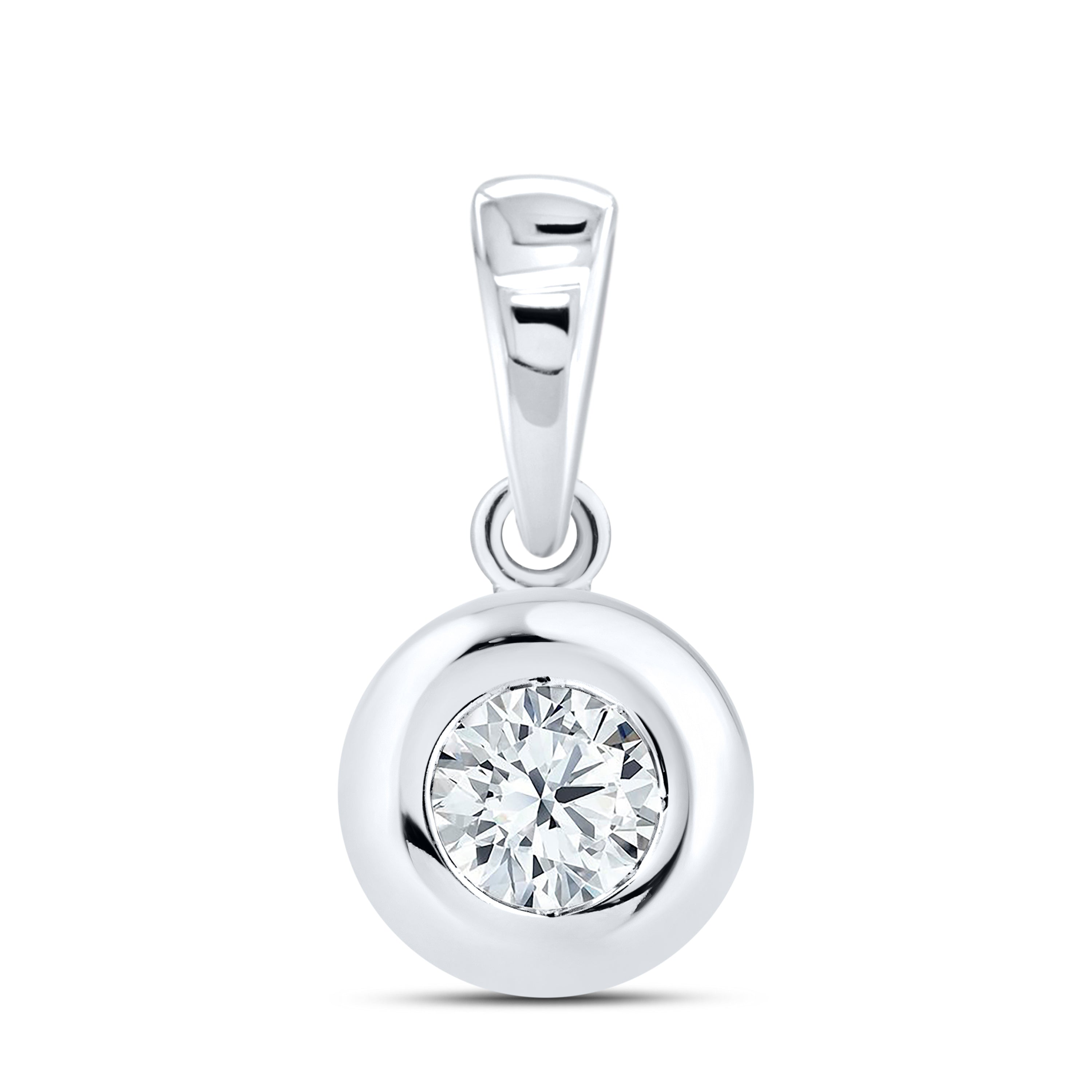 14kt White Gold 0.20 CTW Lab Diamond Solitaire Pendant