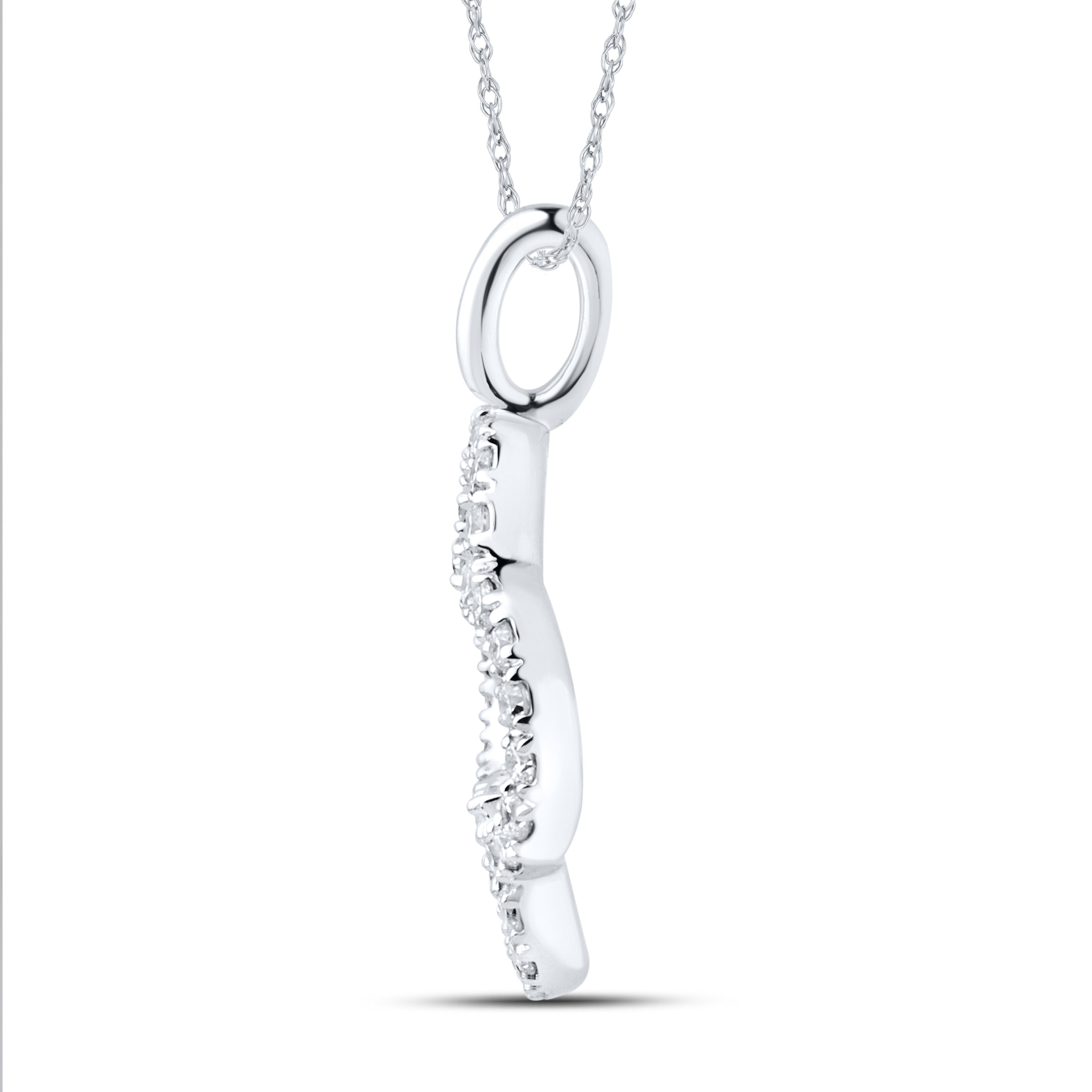 14KT WHITE GOLD LAB DIAMOND 0.20  CTW  PENDANT