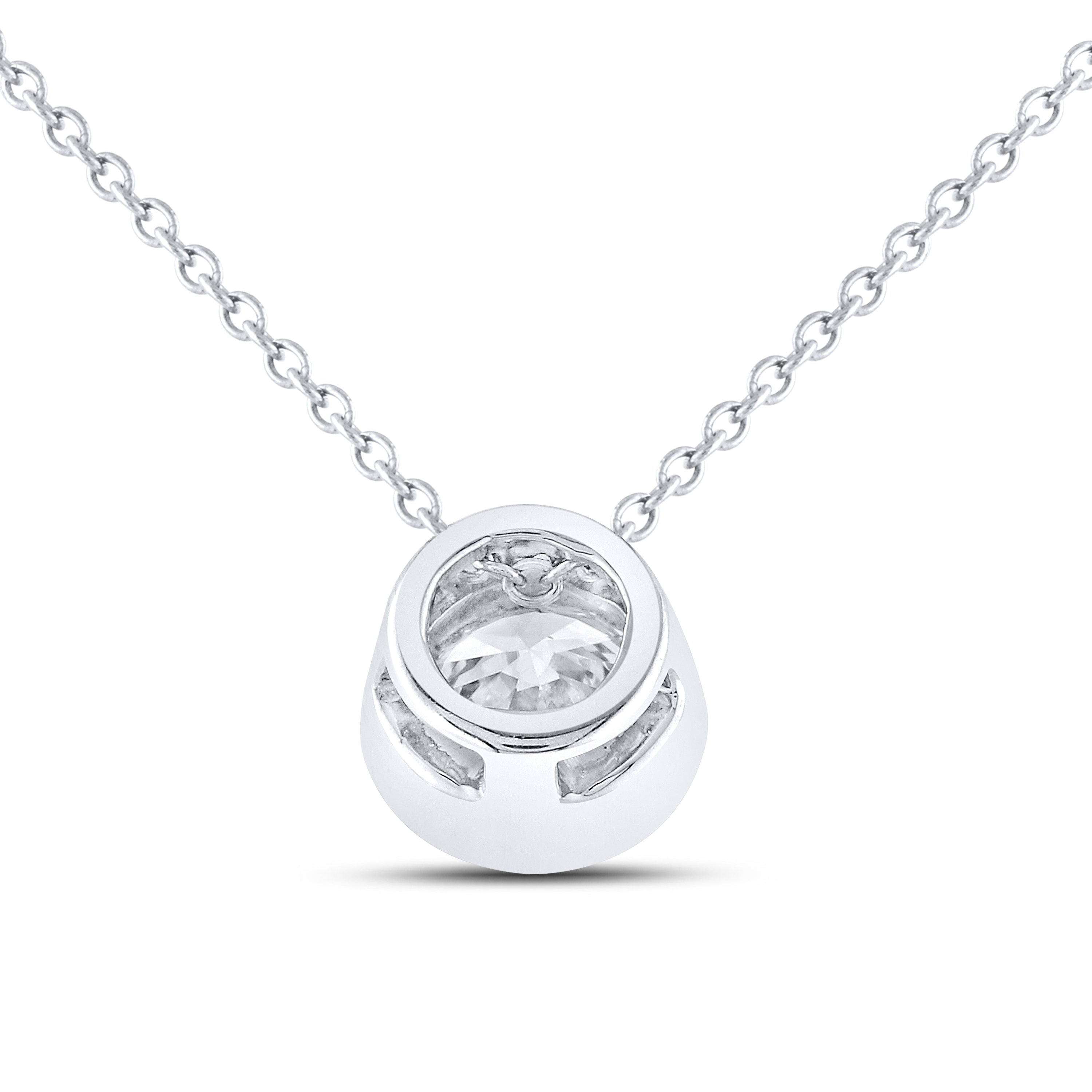 14kt White Gold 0.50 CTW Lab Diamond Solitaire Pendant