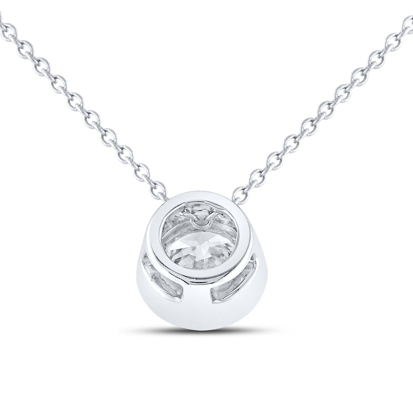 14kt White Gold 0.50 CTW Lab Diamond Solitaire Pendant
