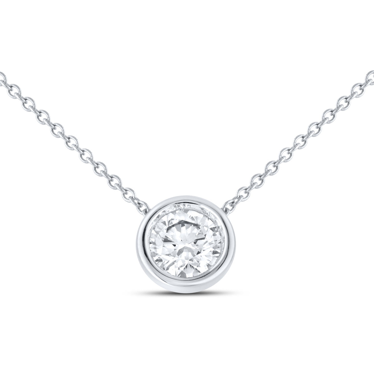 14kt White Gold 0.50 CTW Lab Diamond Solitaire Pendant