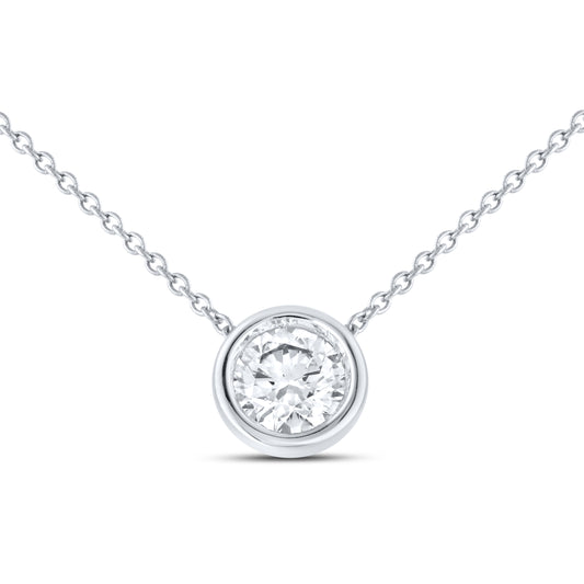 14kt White Gold 0.50 CTW Lab Diamond Solitaire Pendant