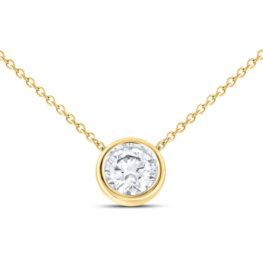 14kt Yellow Gold 0.50 CTW Lab Diamond Solitaire Pendant