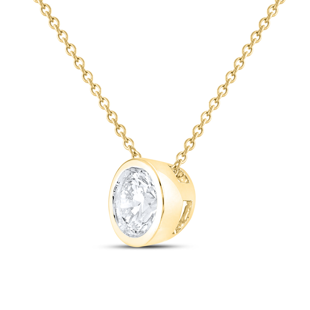 14kt Yellow Gold 0.50 CTW Lab Diamond Solitaire Pendant