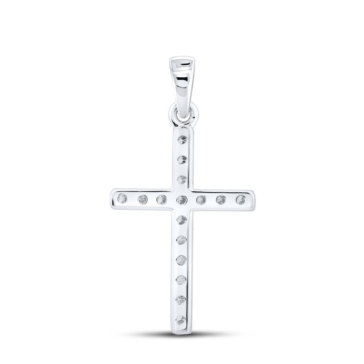 14kt White Gold 0.53 CTW Lab Diamond Cross Pendant
